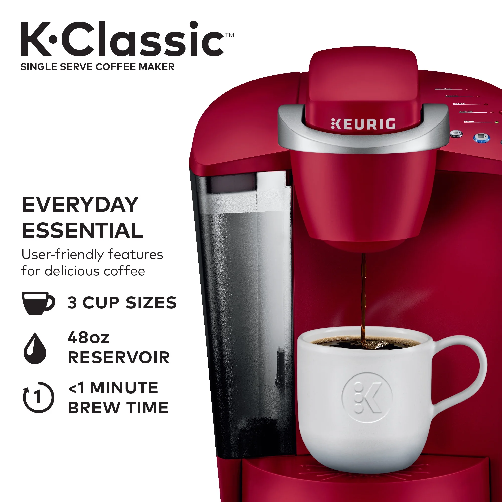 Keurig K-Classic Single Serve K-Cup Pod Coffee Maker, Rhubarb - John Pierce Auto Care