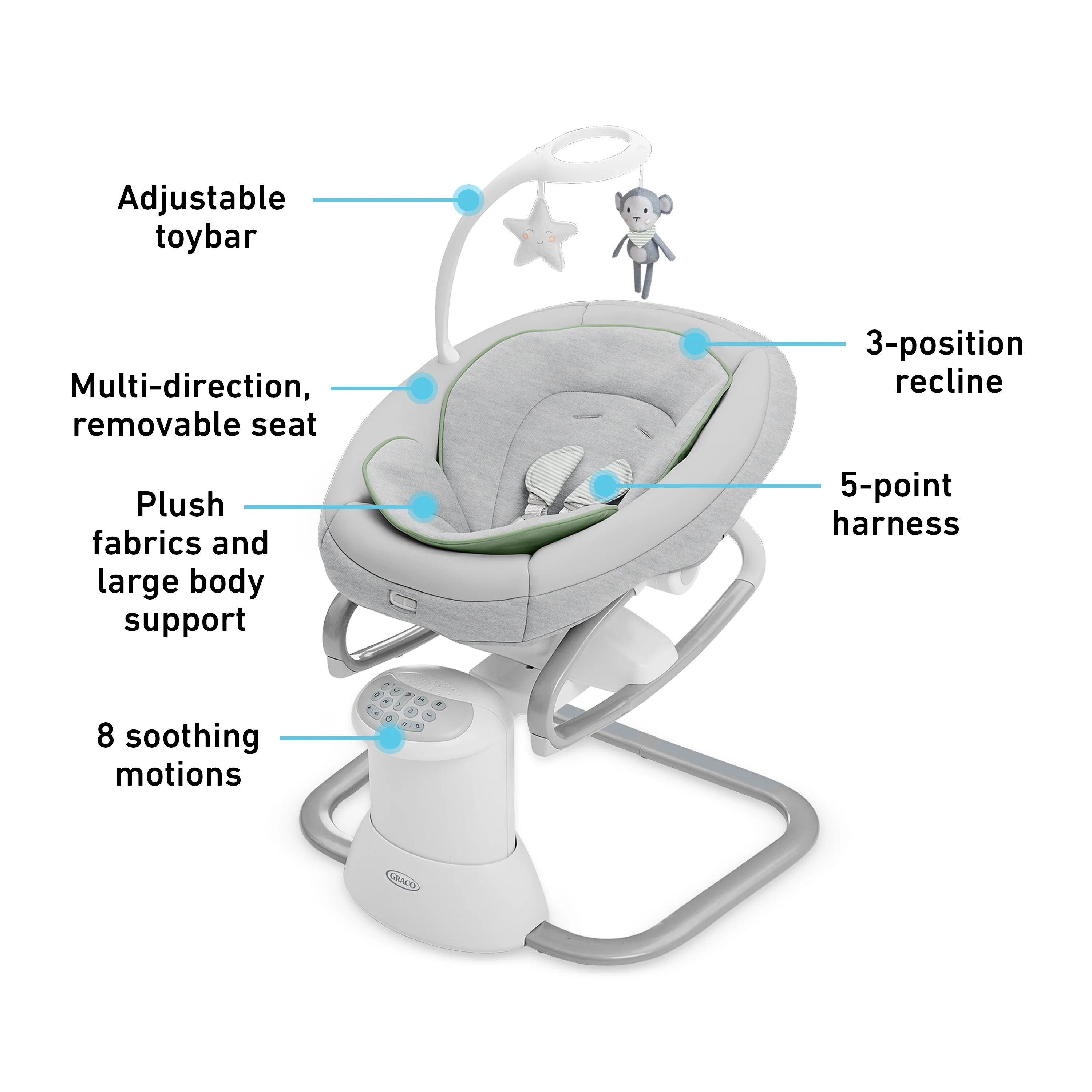 Graco Soothe My Way Swing with Removable Rocker, Madden - John Pierce Auto Care