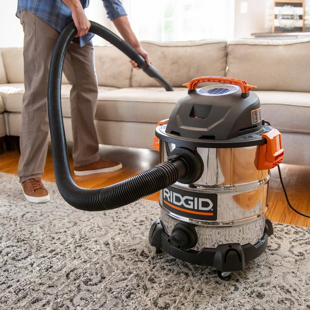 10-Gallon 6.0 Peak HP Stainless Steel Wet Dry Shop Vacuum - John Pierce Auto Care