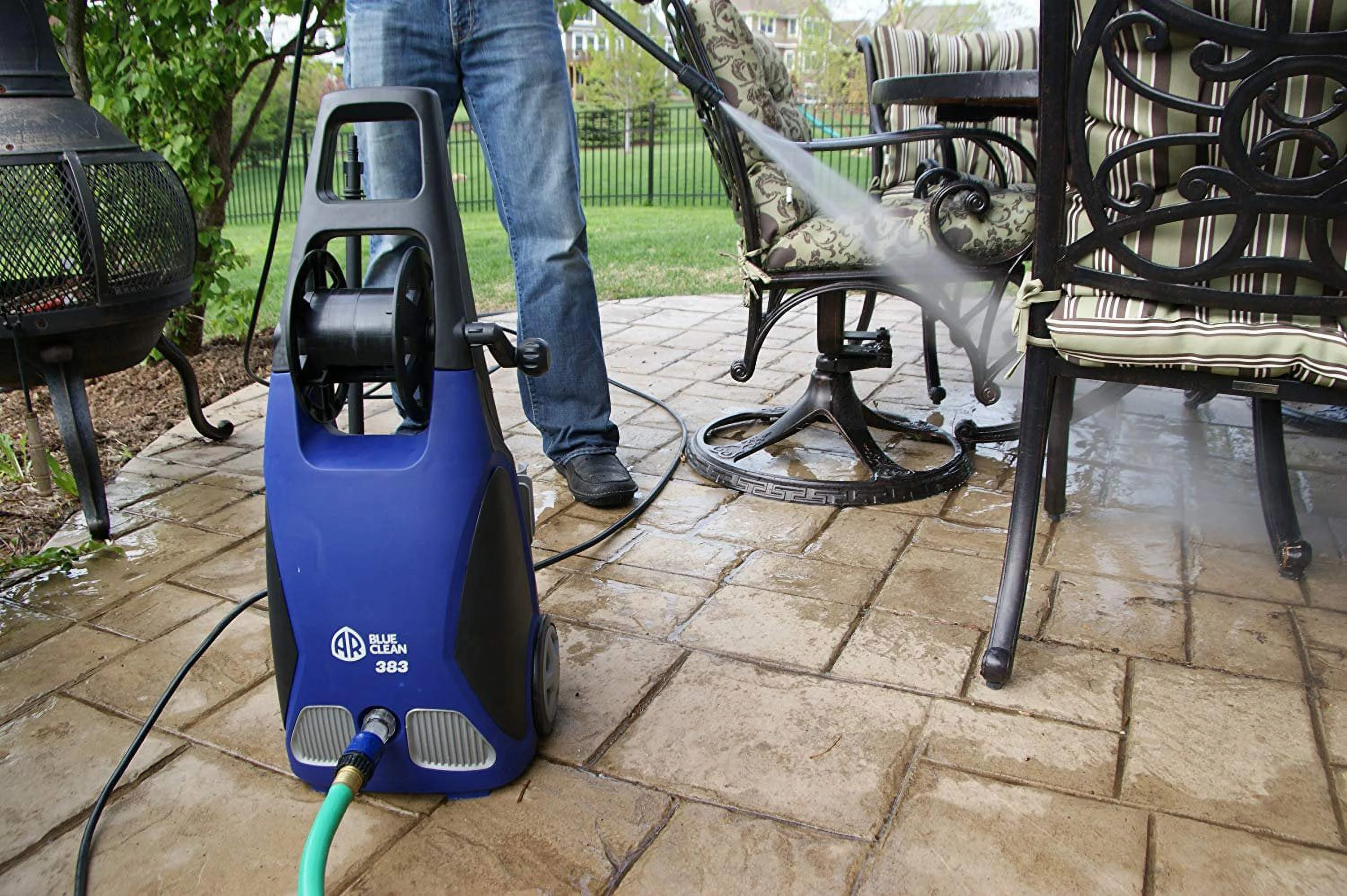 AR Blue Clean, AR383 1,900 PSI Electric Pressure Washer, Nozzles, Spray Gun, Wand, Detergent Bottle & Hose - John Pierce Auto Care