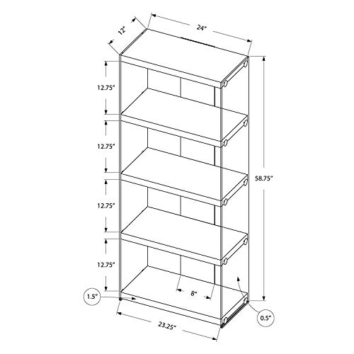 Monarch specialties 3289 Bookcase Tempered - John Pierce Auto Care