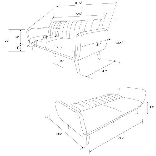 Novogratz Brittany Futon Convertible Leather - John Pierce Auto Care