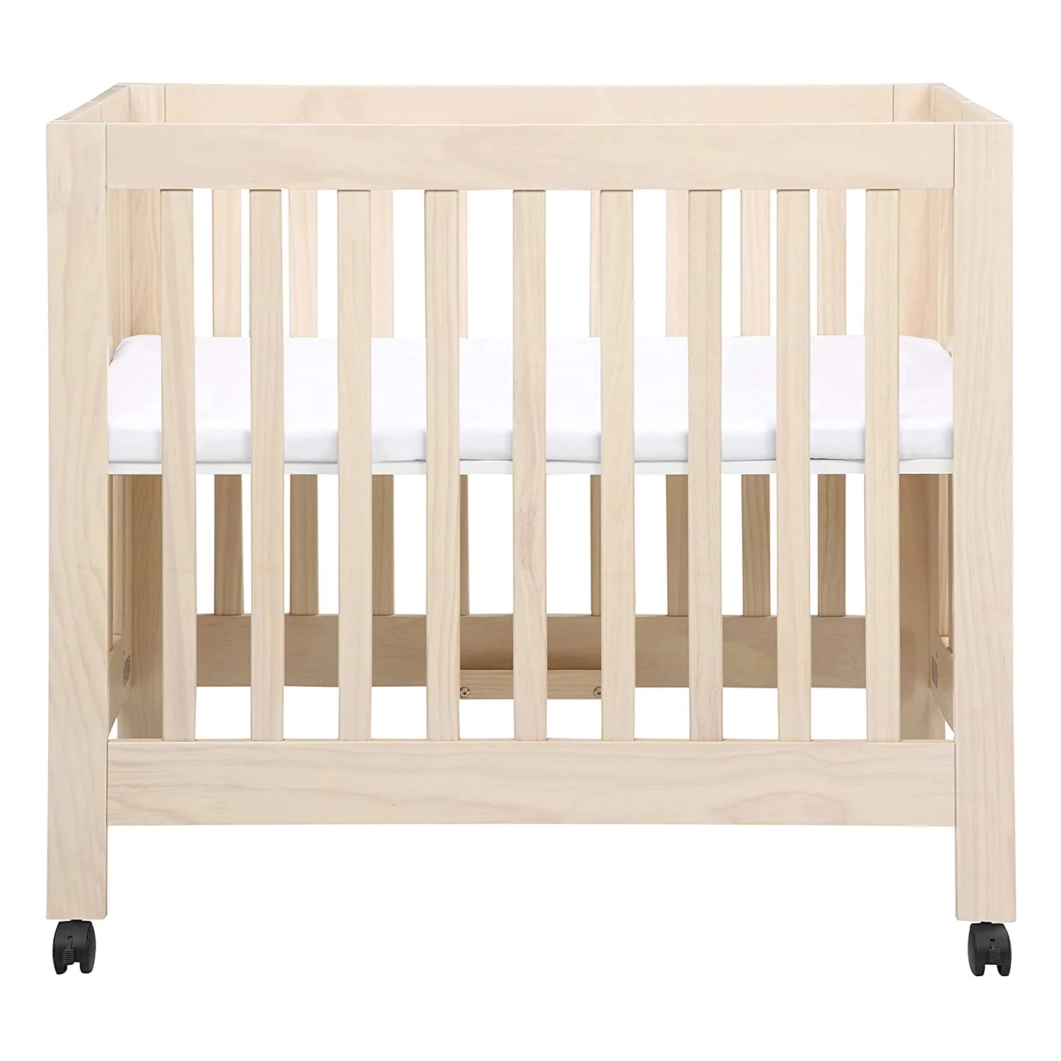 Babyletto Origami Mini Portable Crib Folding with Wheels in Honey, 2 Adjustable Mattress Positions, Greenguard Gold Certified - John Pierce Auto Care