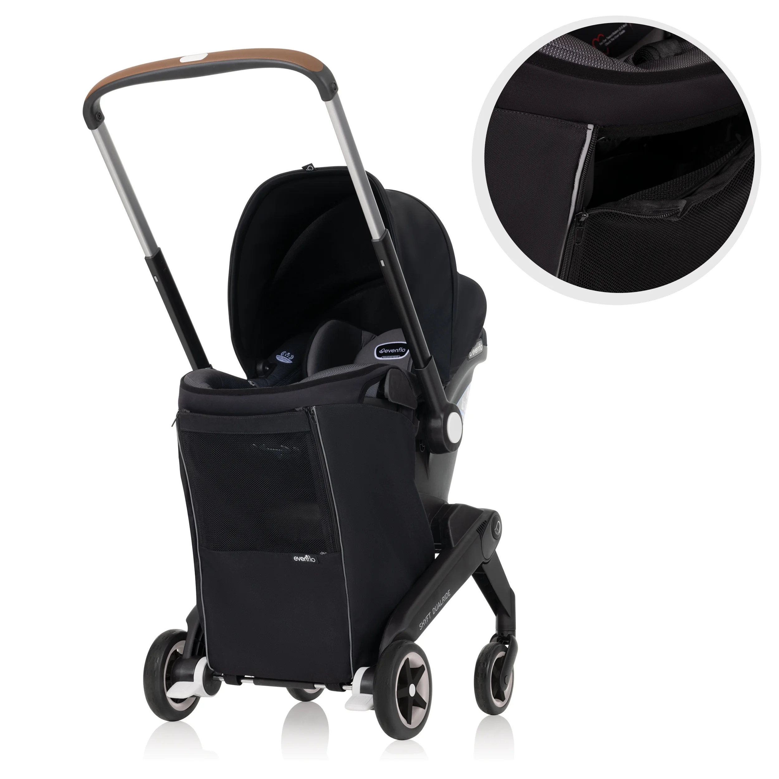 Shyft DualRide with Carryall Storage Infant Car Seat and Stroller Combo (Durham Green) - John Pierce Auto Care