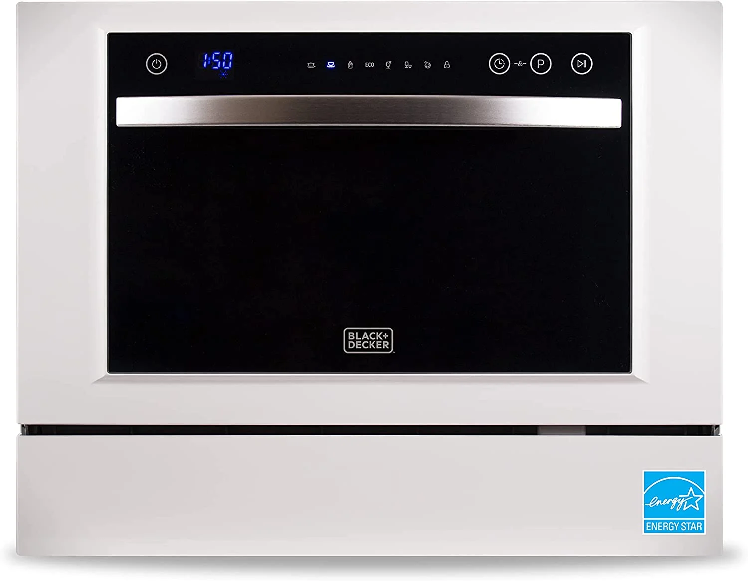 BLACK+DECKER BCD6W Compact Countertop Dishwasher, 6 Place Settings, White - John Pierce Auto Care