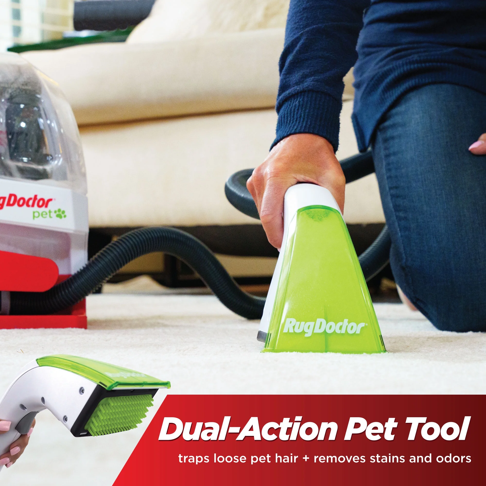 Rug Doctor Pet Portable Spot Cleaner, 2X Suction Power*, Lightweight Pet Carpet Cleaner Machine, Pro-Grade Power Removes Stains & Odors from Rugs, Carpets And Upholstery - John Pierce Auto Care
