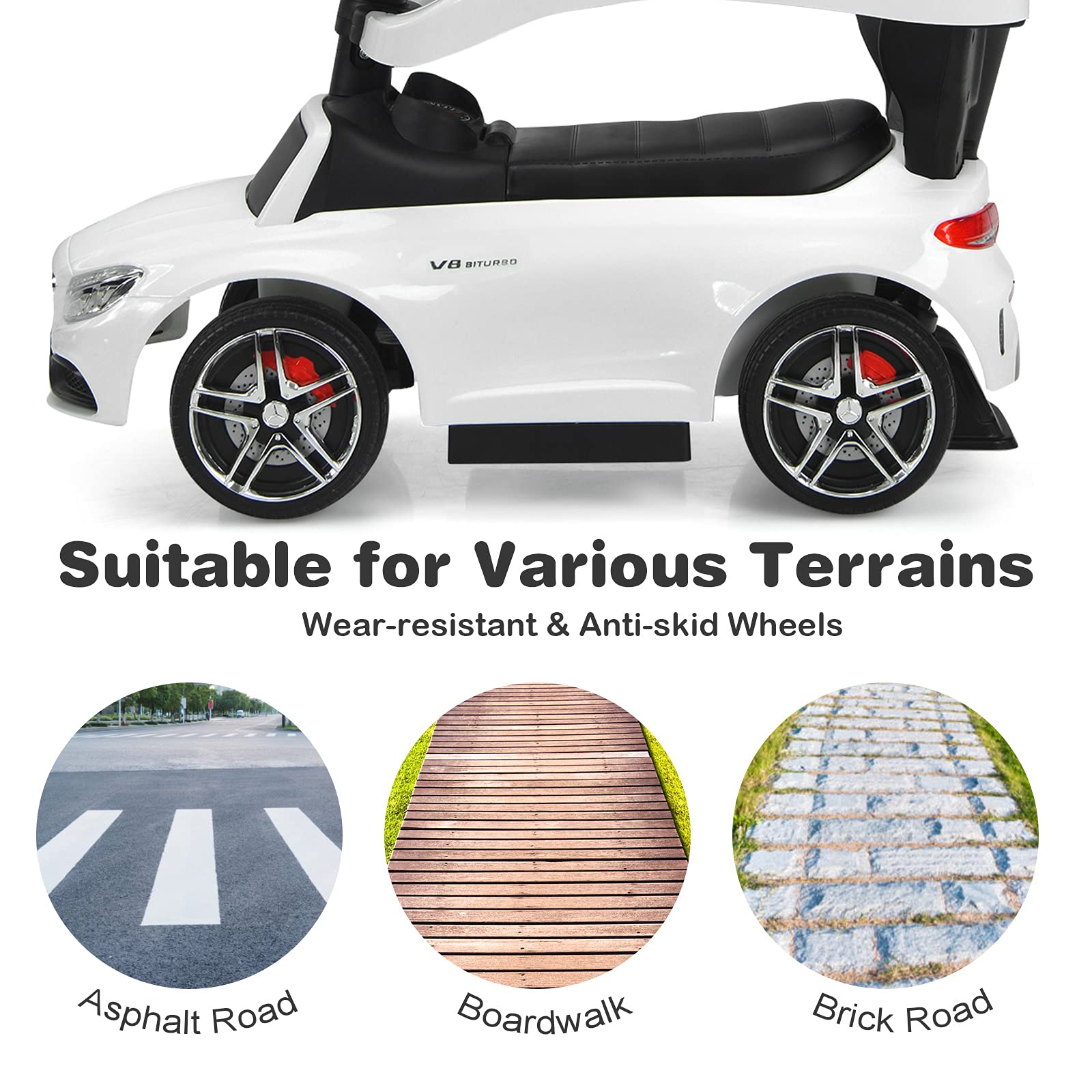 Costzon Mercedes Benz Toddler Stroller Push Car with Underneath Storage - John Pierce Auto Care