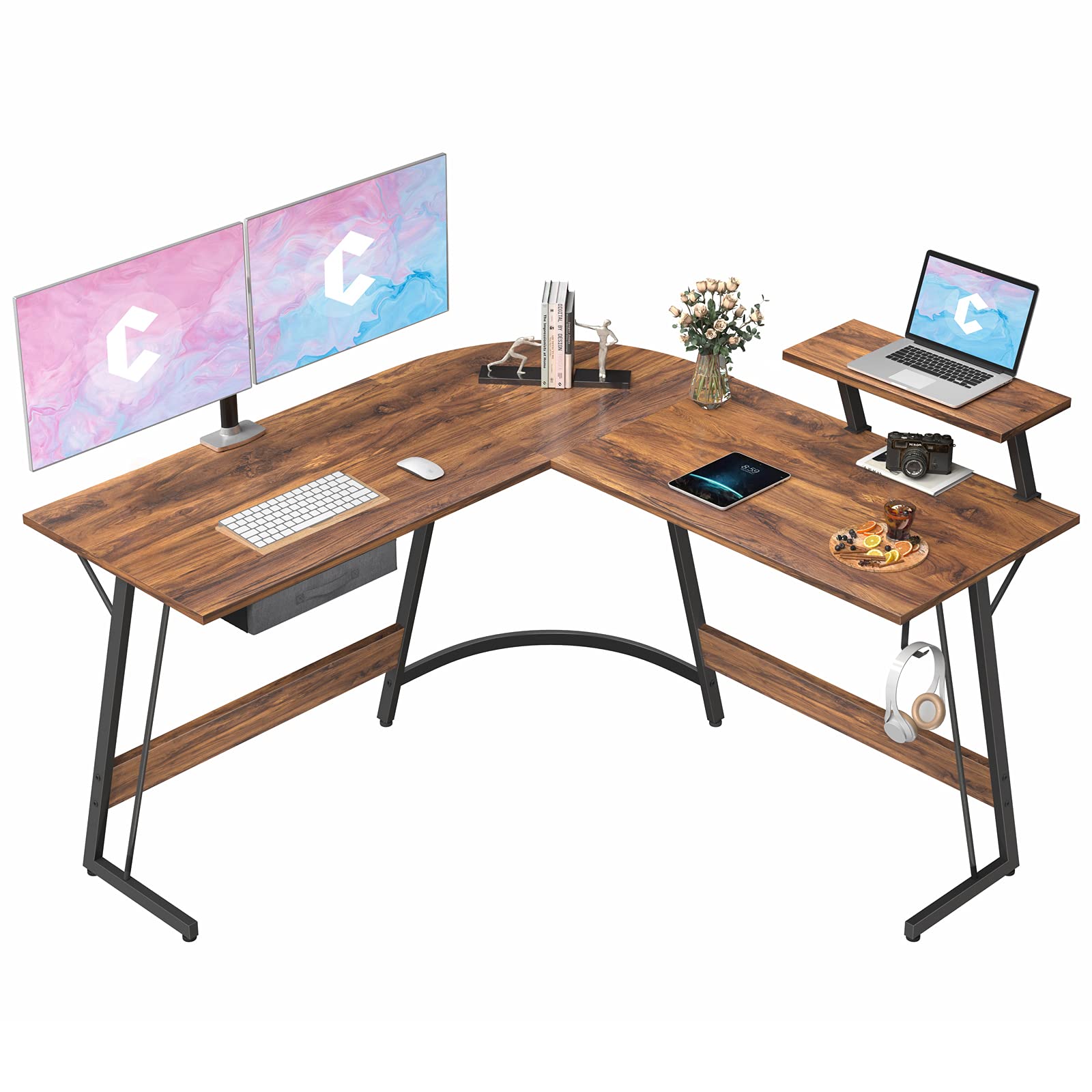 CubiCubi L-Shaped Space-Saving Computer Corner Desk - John Pierce Auto Care