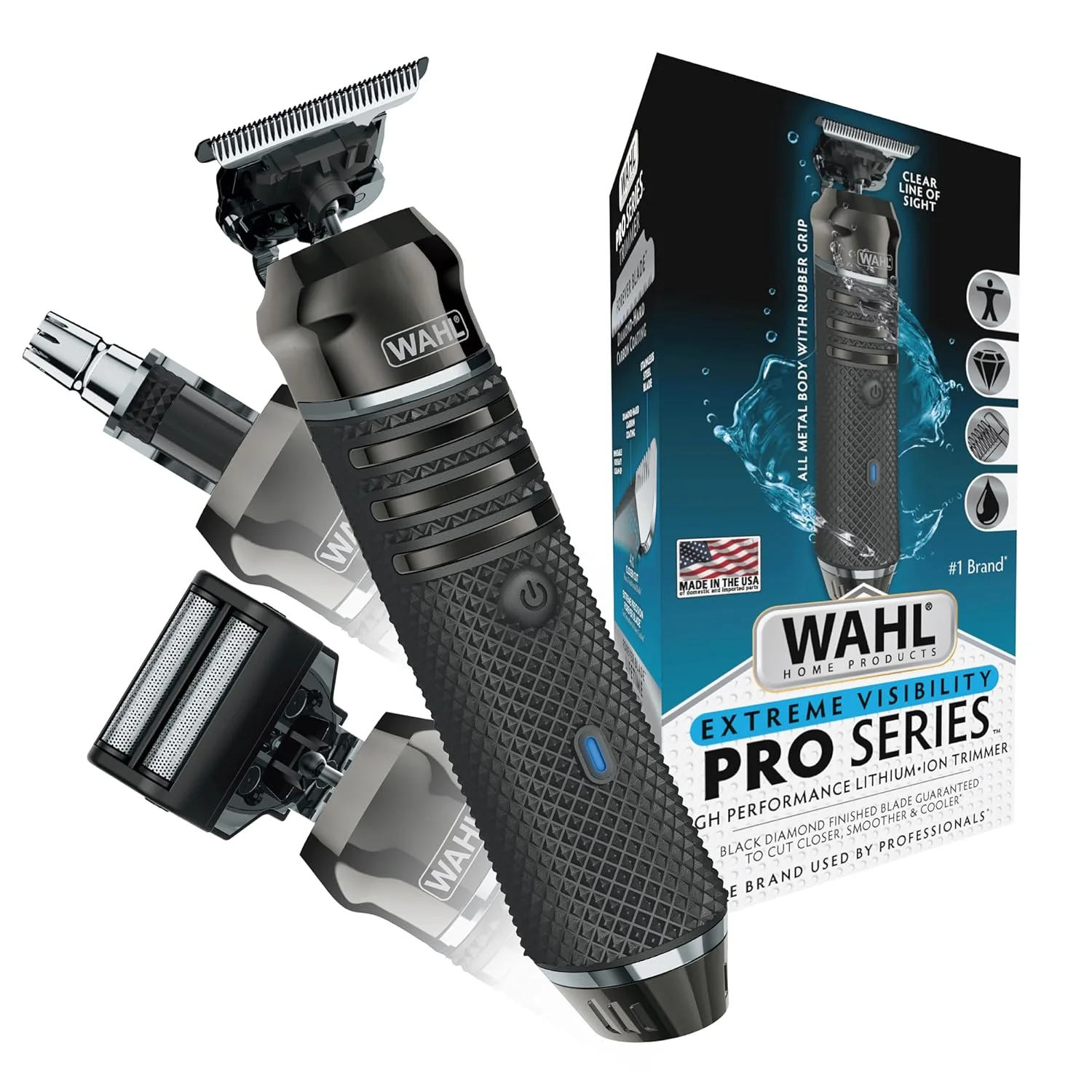 Wahl USA Pro Series High Visibility Skeleton Style Trimmer, Lithium-Ion Cordless USB Rechargeable All in One Shaving & Close Cutting Beard Trimmer for Men with Near Zero Gap Blade – 3026018 - John Pierce Auto Care