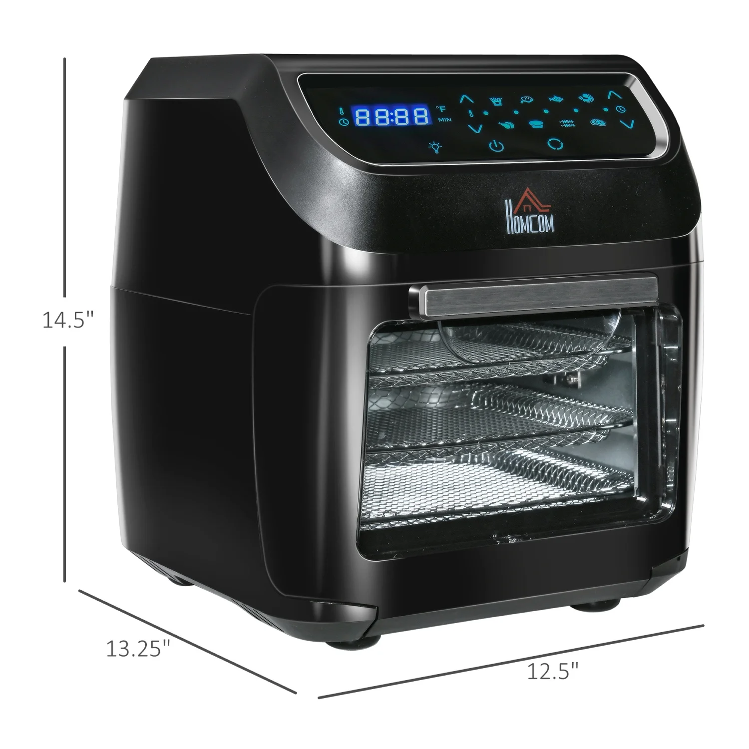 GFVCNIO 12 QT Air Fry Oven 8 In 1 Countertop Oven Combo with Air Fry Roast Broil Bake and Dehydrate 1700W with Accessories and LED Display Black - John Pierce Auto Care