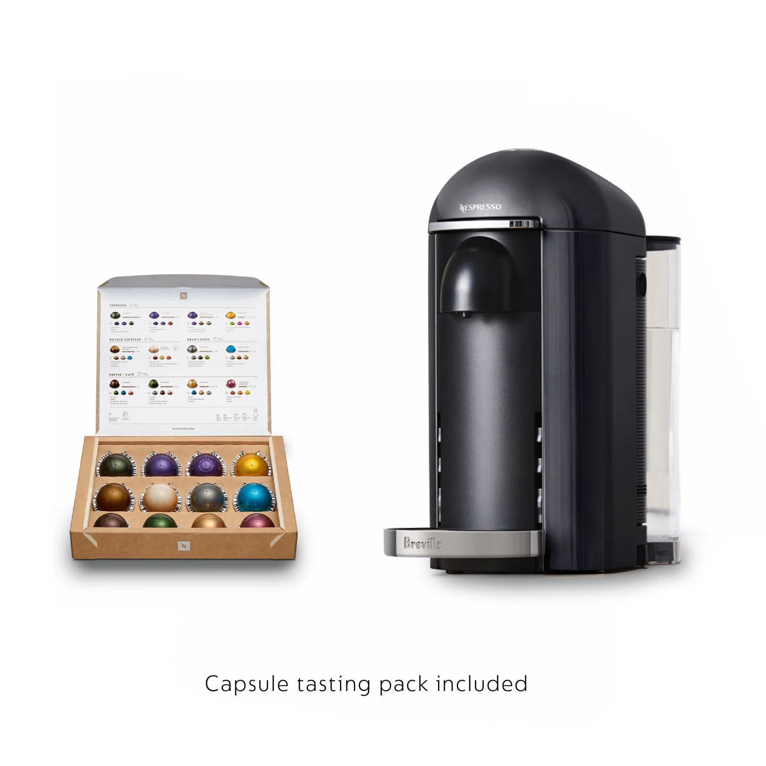 Breville Nespresso New VertuoPlus Deluxe Coffee and Espresso Single-Serve Machine in Piano Black - John Pierce Auto Care