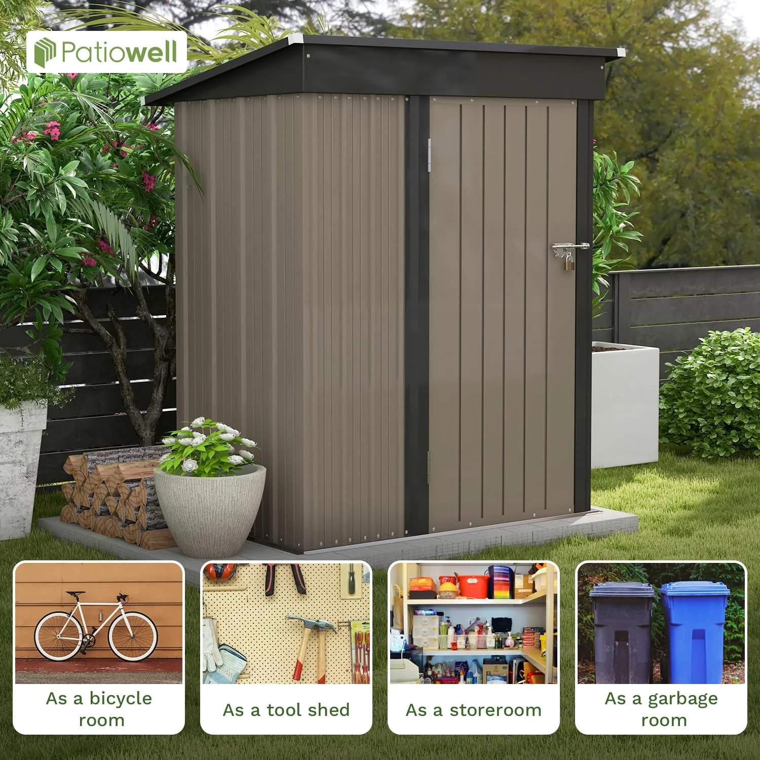 Patiowell 5x3 ft Outdoor Storage Shed - John Pierce Auto Care