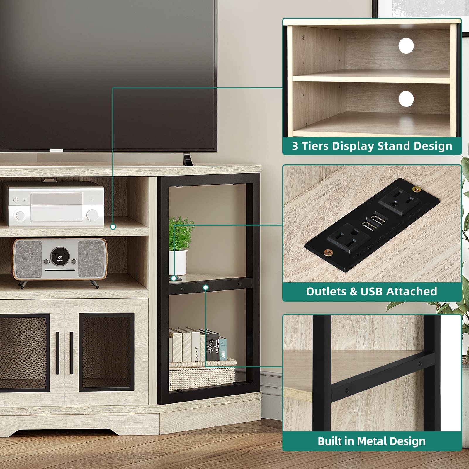 YITAHOME Farmhouse Media Console and TV Entertainment Cabinet - John Pierce Auto Care