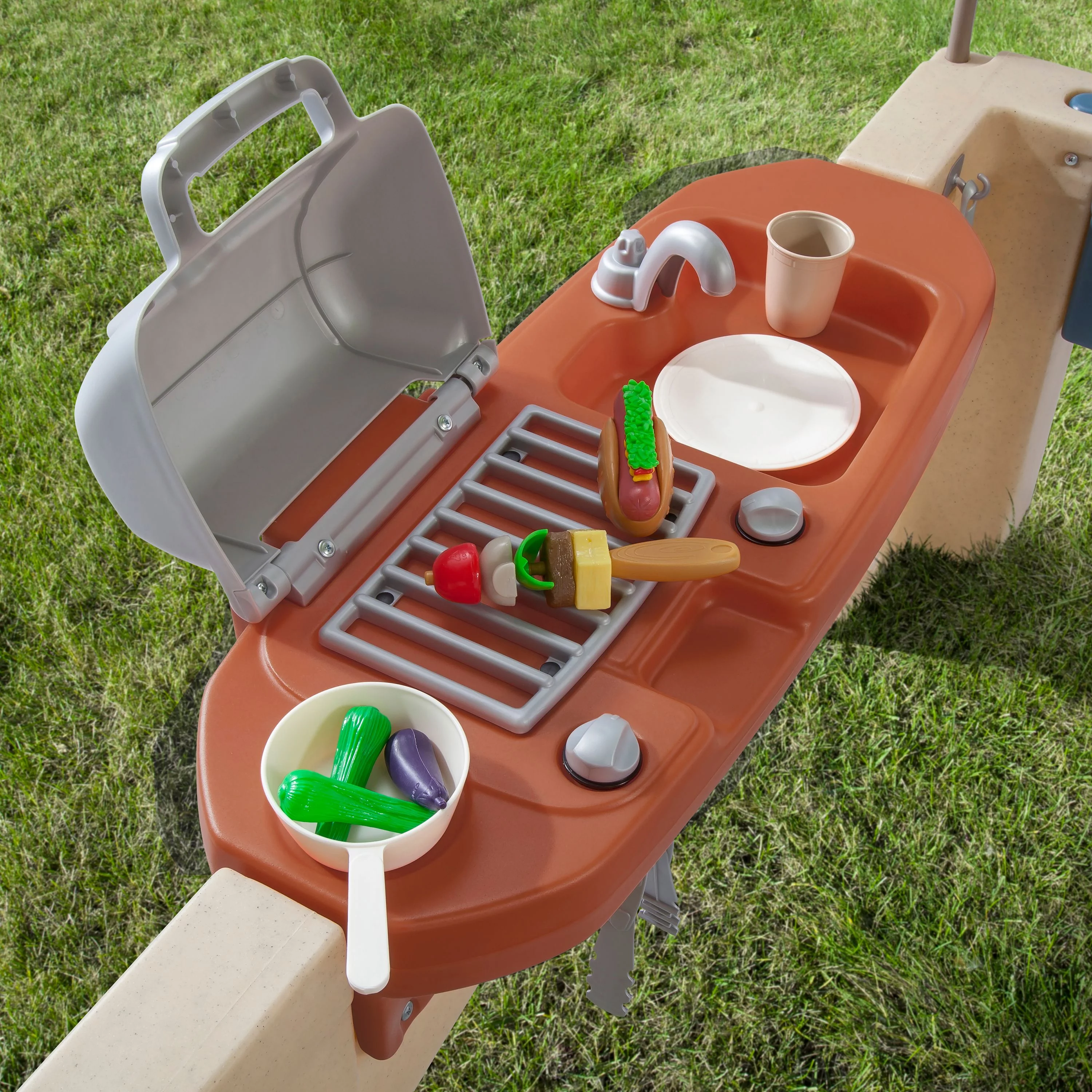 Step2 All-Around Playtime Patio with Canopy with 16 Play Accessories Playhouse Kids Outdoor Toys - John Pierce Auto Care