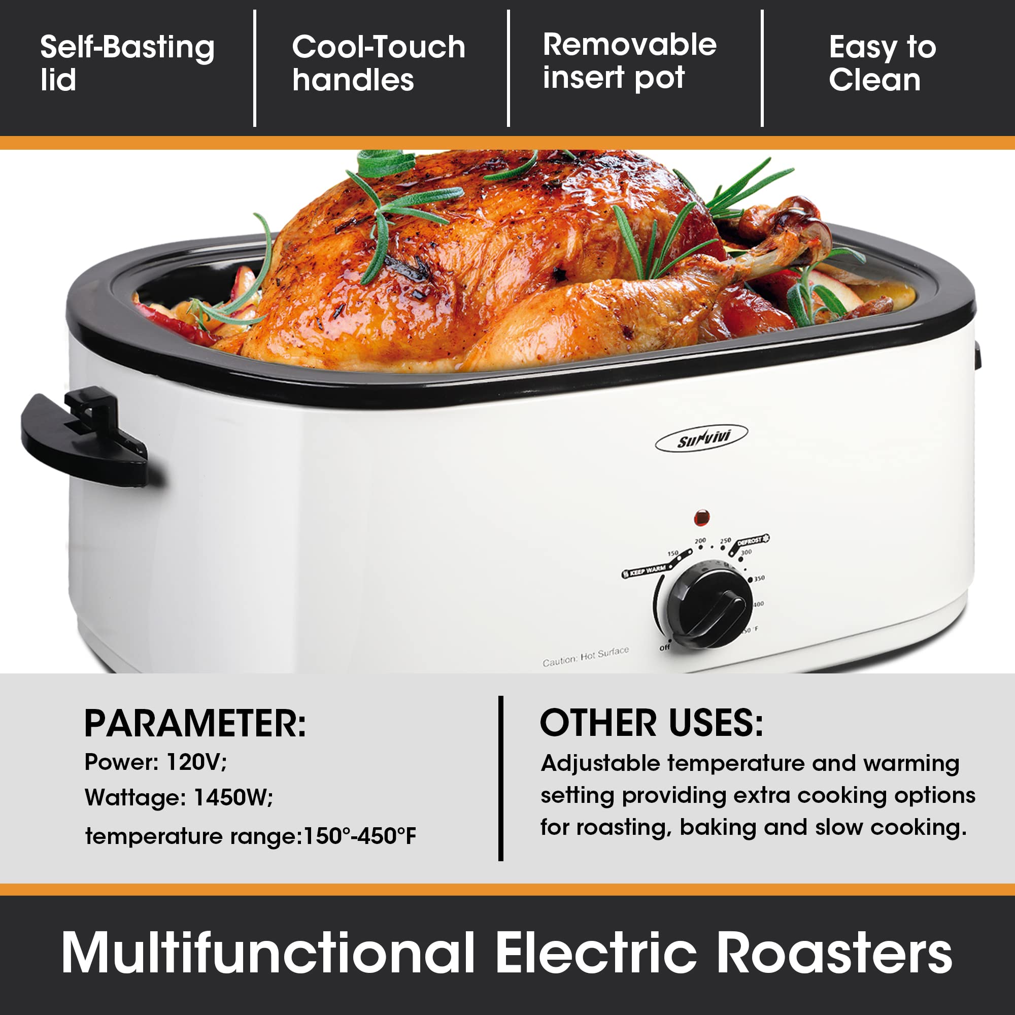 Sunvivi Electric Roaster Oven with Removable Cooking Pan - John Pierce Auto Care