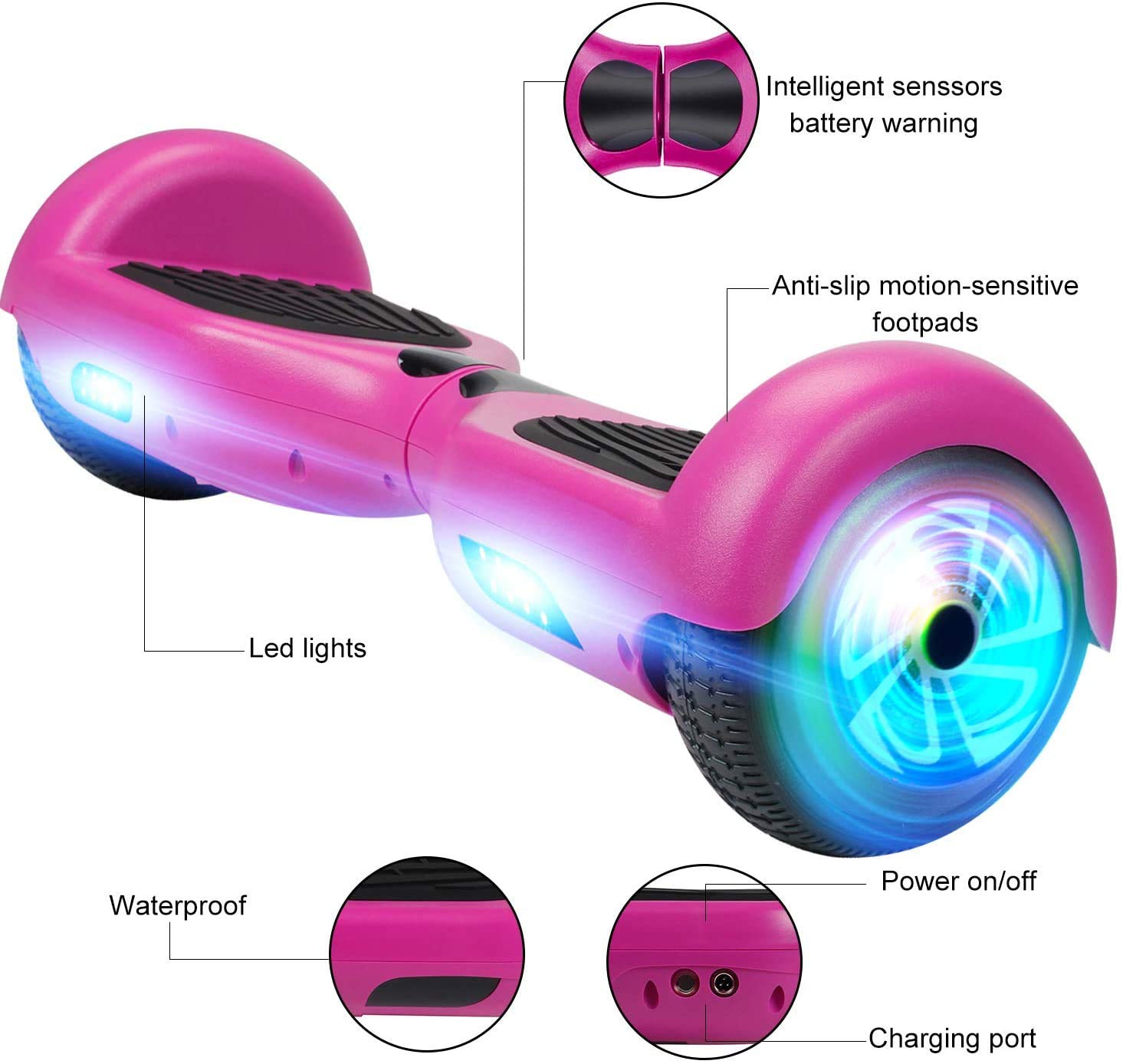 Jolege 6.5-Inch Self-Balancing Hoverboard with Bluetooth (Flash Wheels) - John Pierce Auto Care