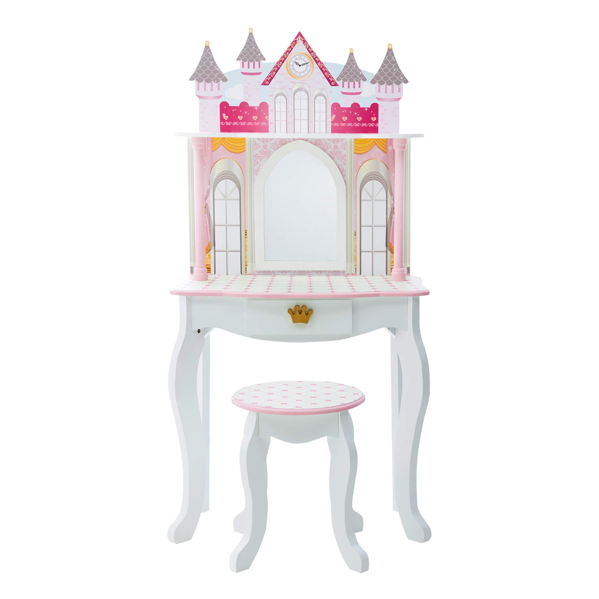 Teamson Kids Dreamland Castle Vanity Table and Stool Set - John Pierce Auto Care