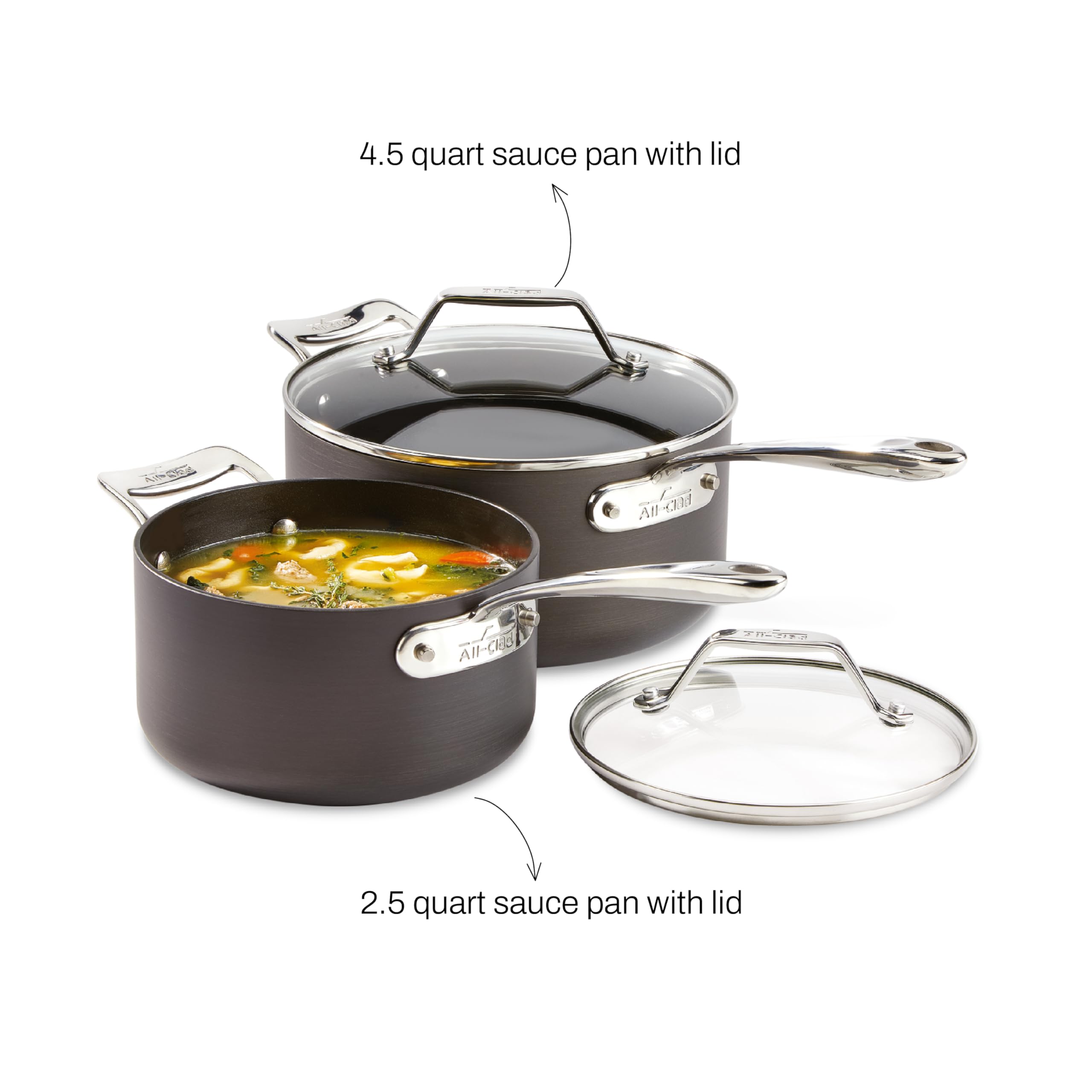 All-Clad Essentials Hard-Anodized 4-Piece Nonstick Sauce Pan Set - John Pierce Auto Care