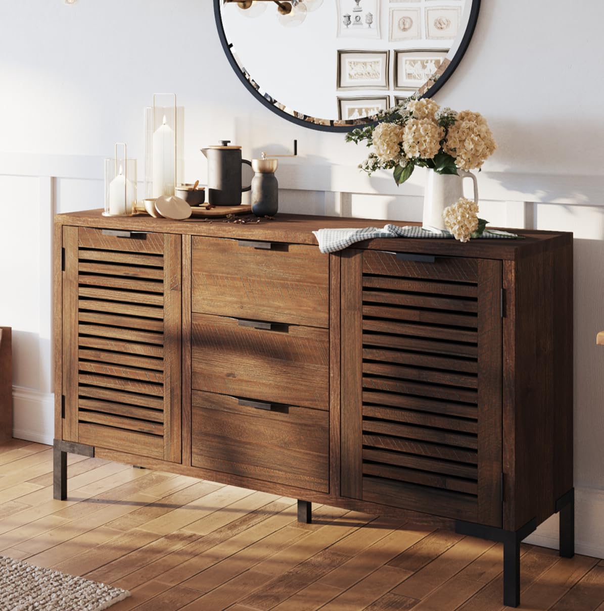 Bme Arcadia Premium Solid Wood Buffet Sideboard Cabinet - John Pierce Auto Care