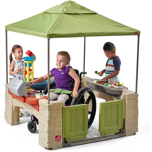 Step2 All-Around Playtime Patio with Canopy with 16 Play Accessories Playhouse Kids Outdoor Toys - John Pierce Auto Care