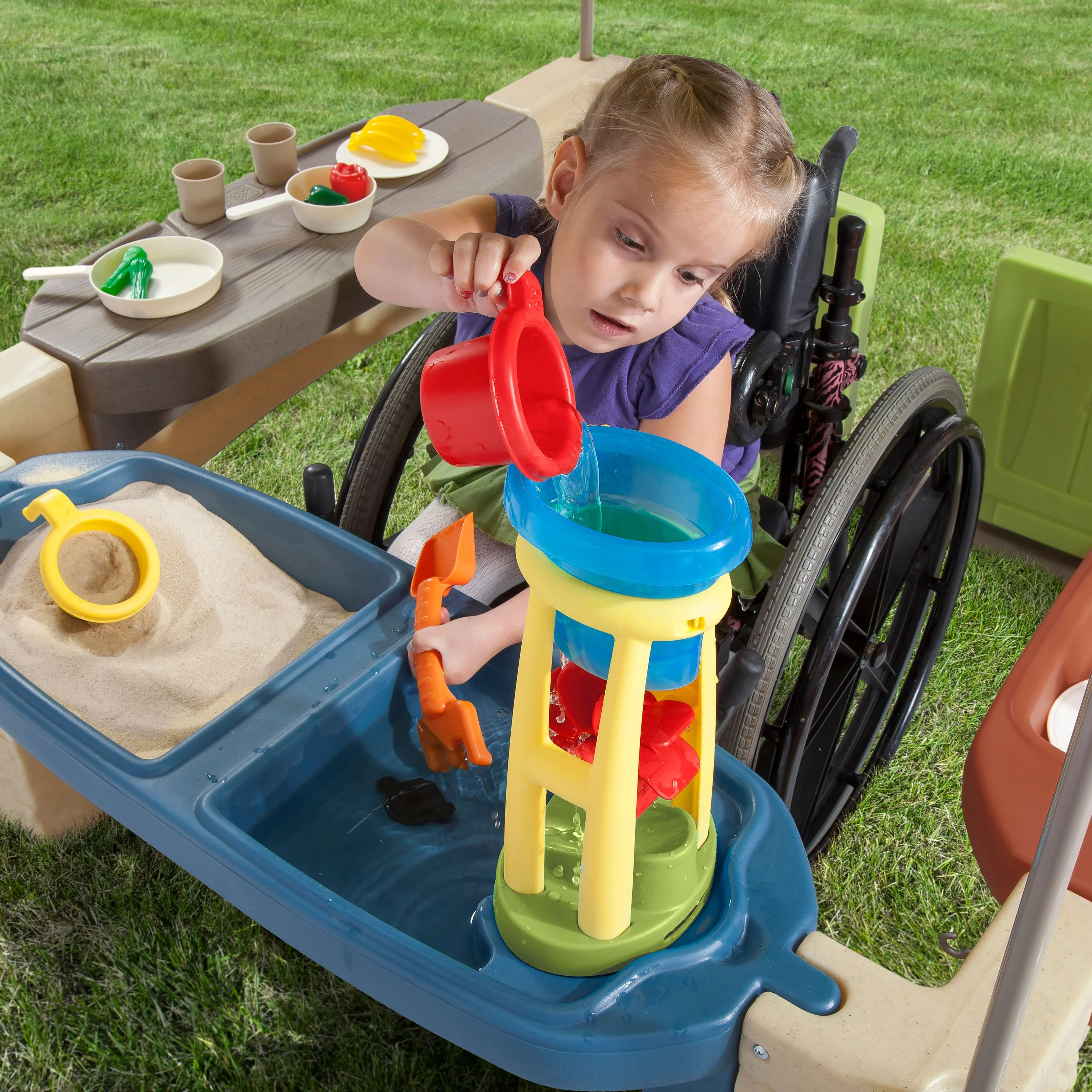 Step2 All-Around Playtime Patio with Canopy with 16 Play Accessories Playhouse Kids Outdoor Toys - John Pierce Auto Care