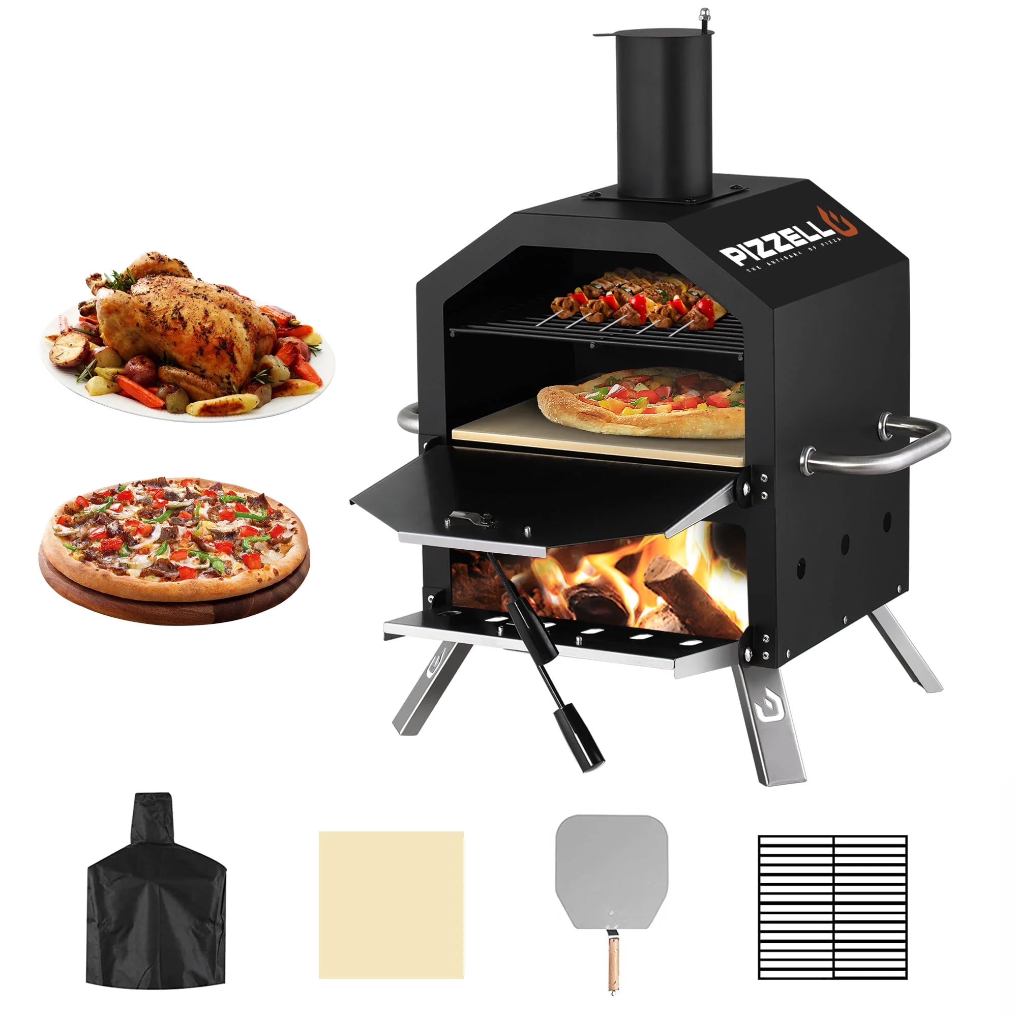 Outdoor Wood-Burning 2-Pizza Capacity Pizza Oven with Peel - John Pierce Auto Care