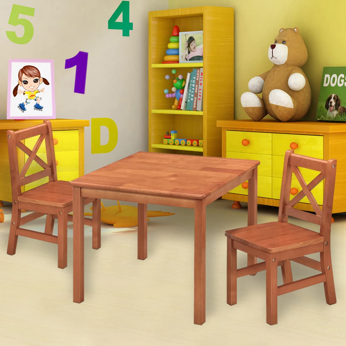 EHemco Solid Wood Kids Table and Chair Furniture Set - John Pierce Auto Care