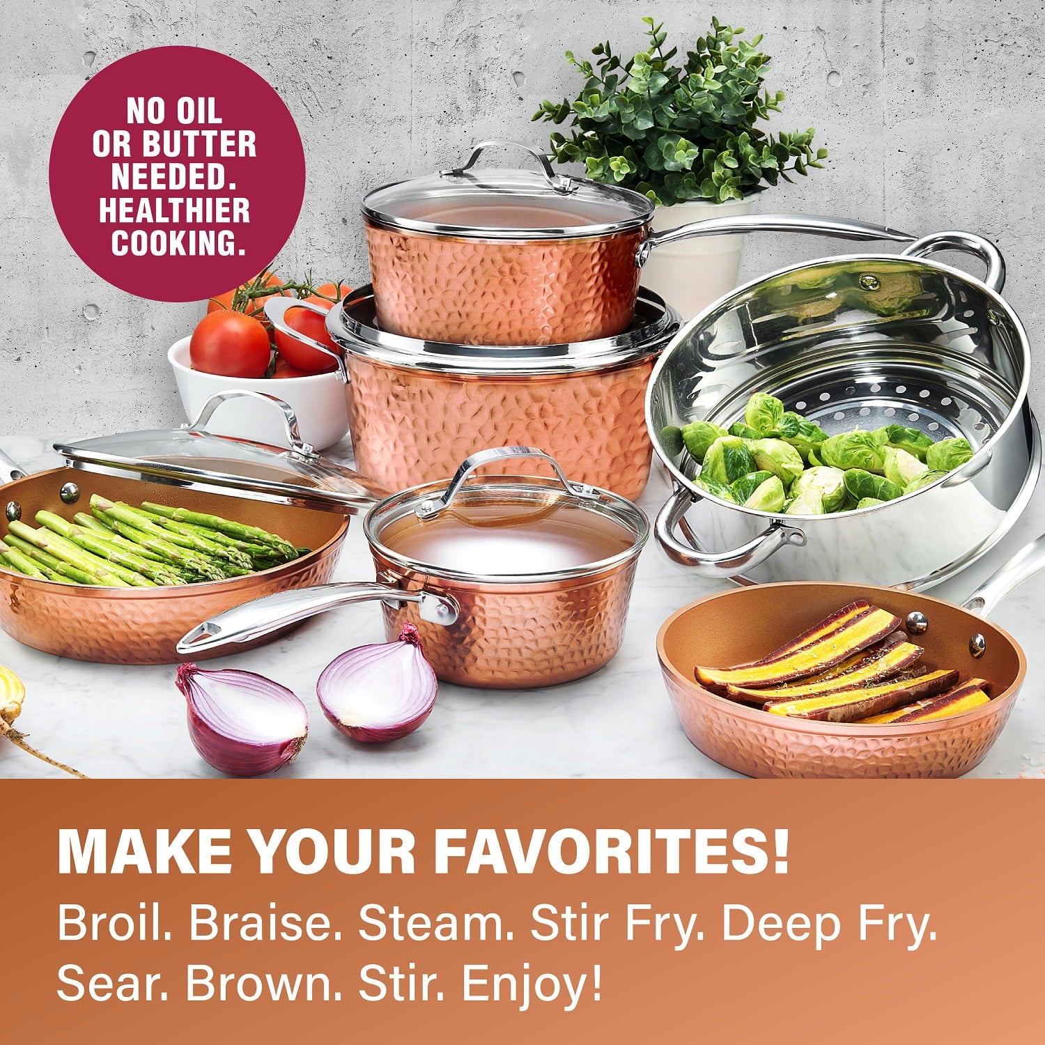 Gotham Steel Hammered 10-Piece Cookware Set - John Pierce Auto Care