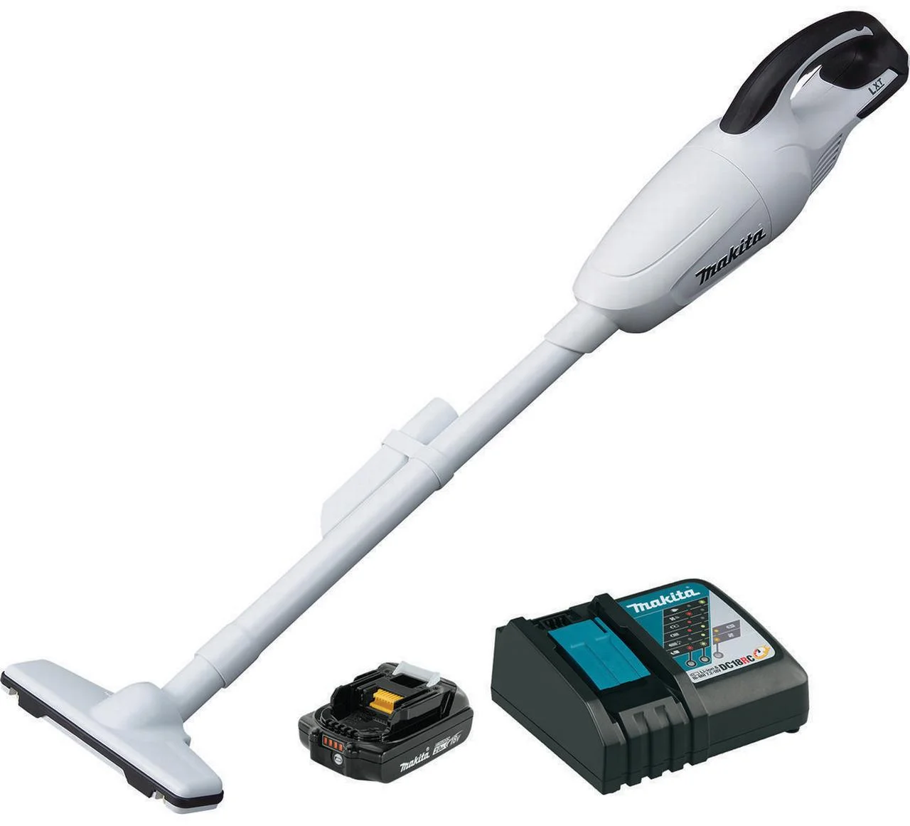 Makita XLC02RB1W LXT Compact Vacuum Kit, 1.3 pt Vacuum, Lithium-Ion Battery White - John Pierce Auto Care