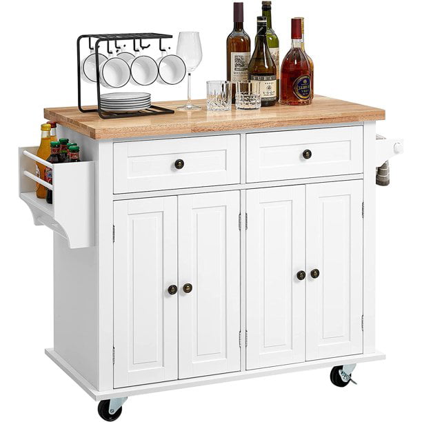 Homfa Kitchen Island Cart on Wheels with Storage Cabinet - John Pierce Auto Care