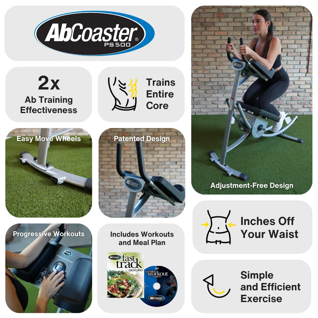Ab Coaster PS500 - Original Ab Coaster, Ultimate Core Workout, 6 Pack Exercise Machine For Home - John Pierce Auto Care