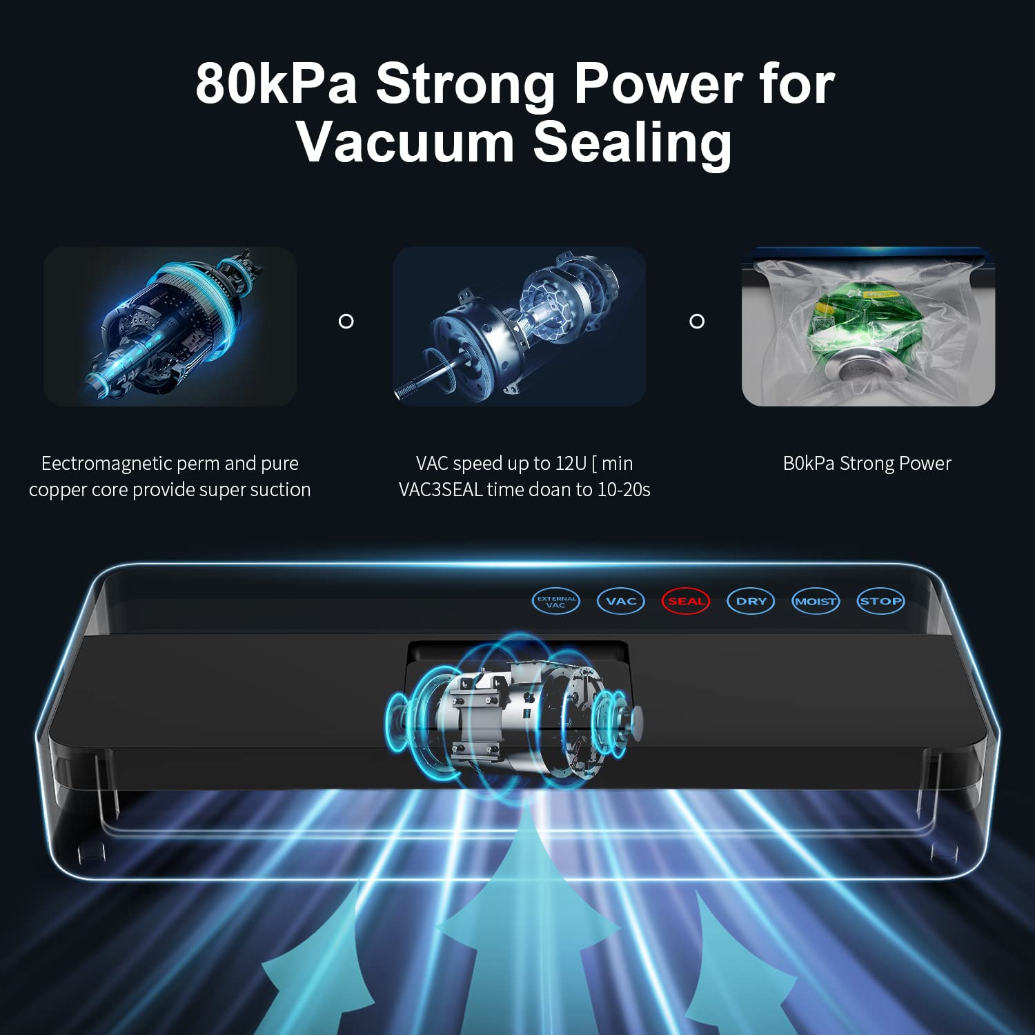 Vsdk Automatic Food Vacuum Sealer Machine (V8111) - John Pierce Auto Care