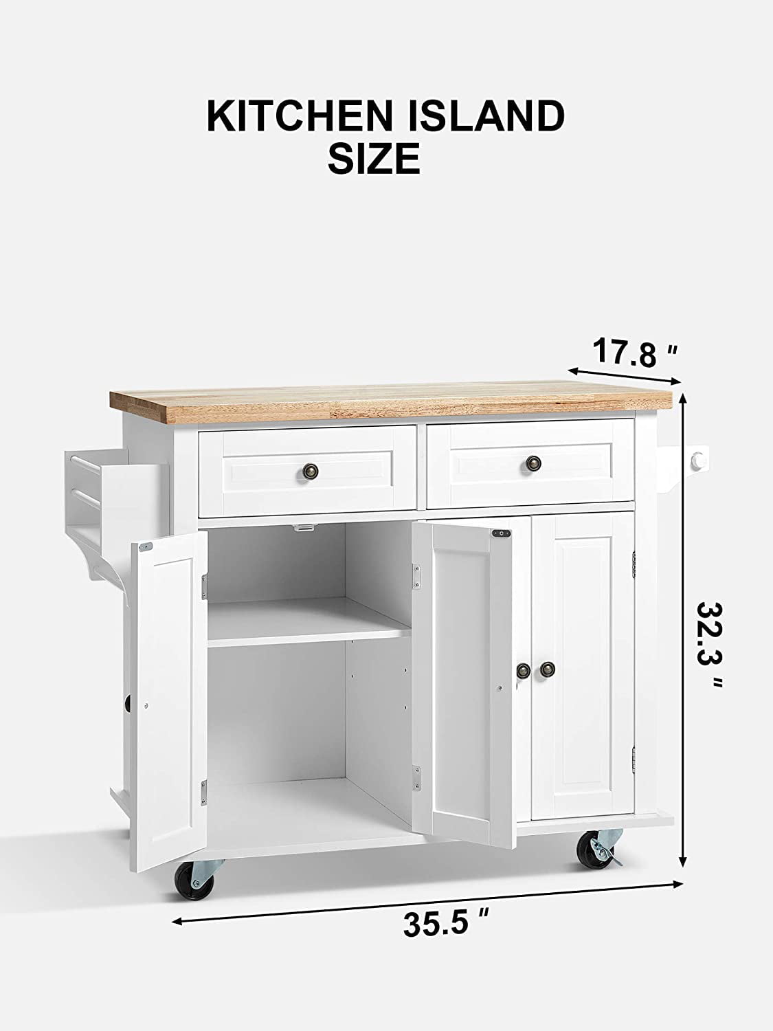 Homfa Kitchen Island Cart on Wheels with Storage Cabinet - John Pierce Auto Care