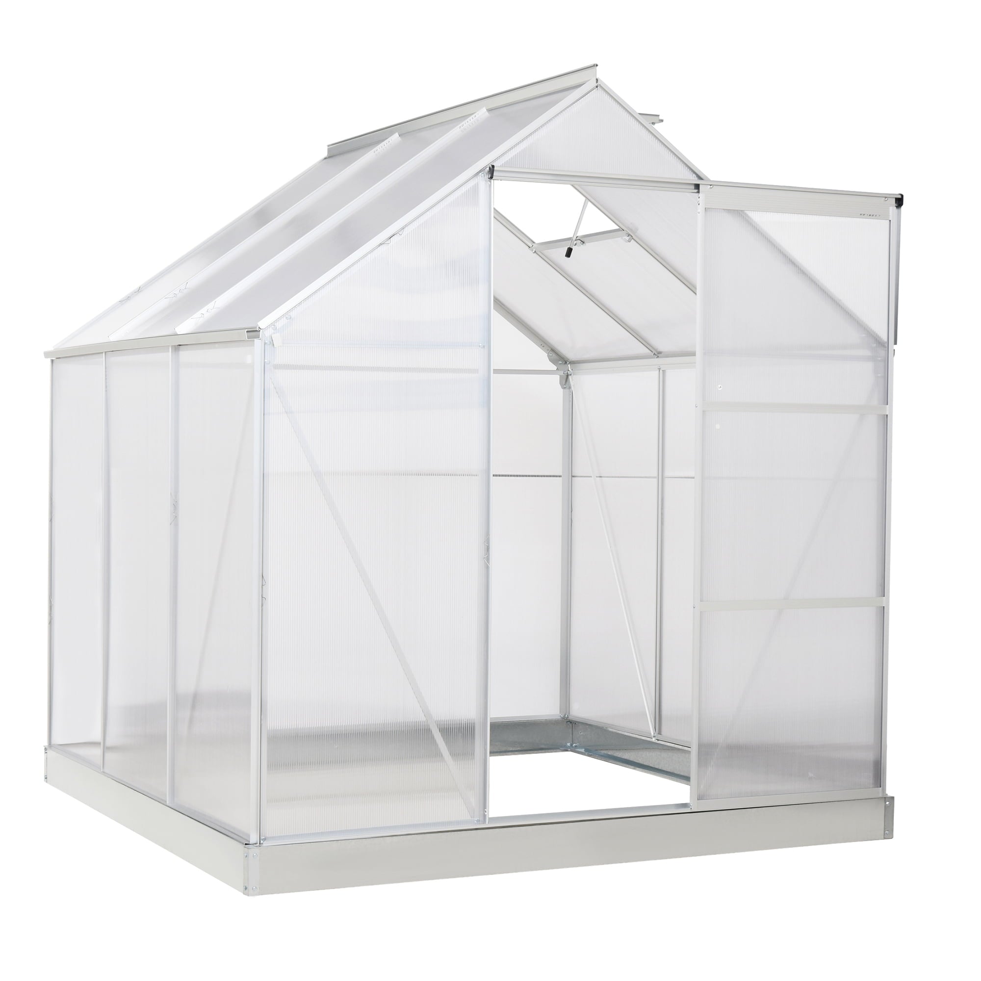 Outsunny 6x6-Foot Polycarbonate Greenhouse Kit with Aluminum Frame - John Pierce Auto Care
