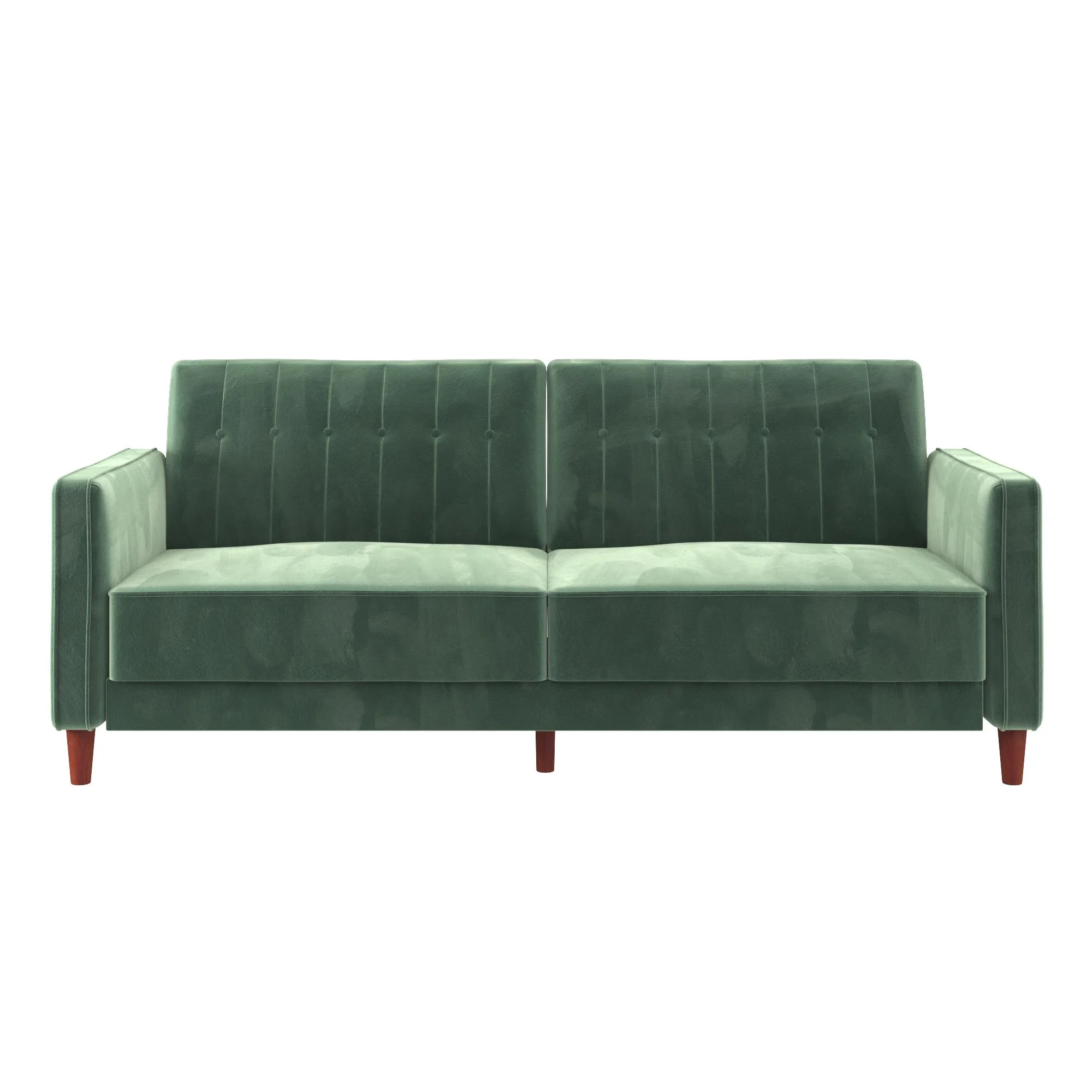 DHP Pin Tufted Transitional Futon, Light Green Velvet - John Pierce Auto Care
