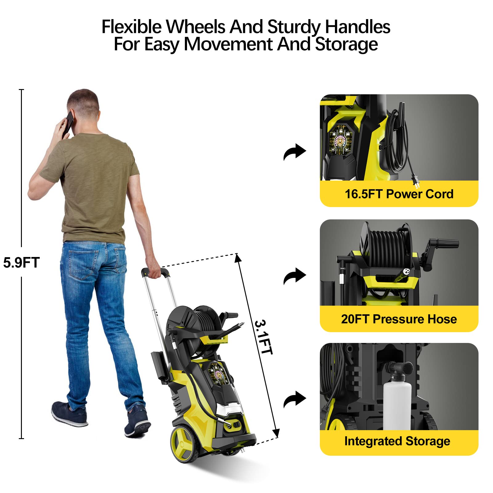 Electric Pressure Washer 4200 PSI 2.8 GPM with Touch Screen - John Pierce Auto Care