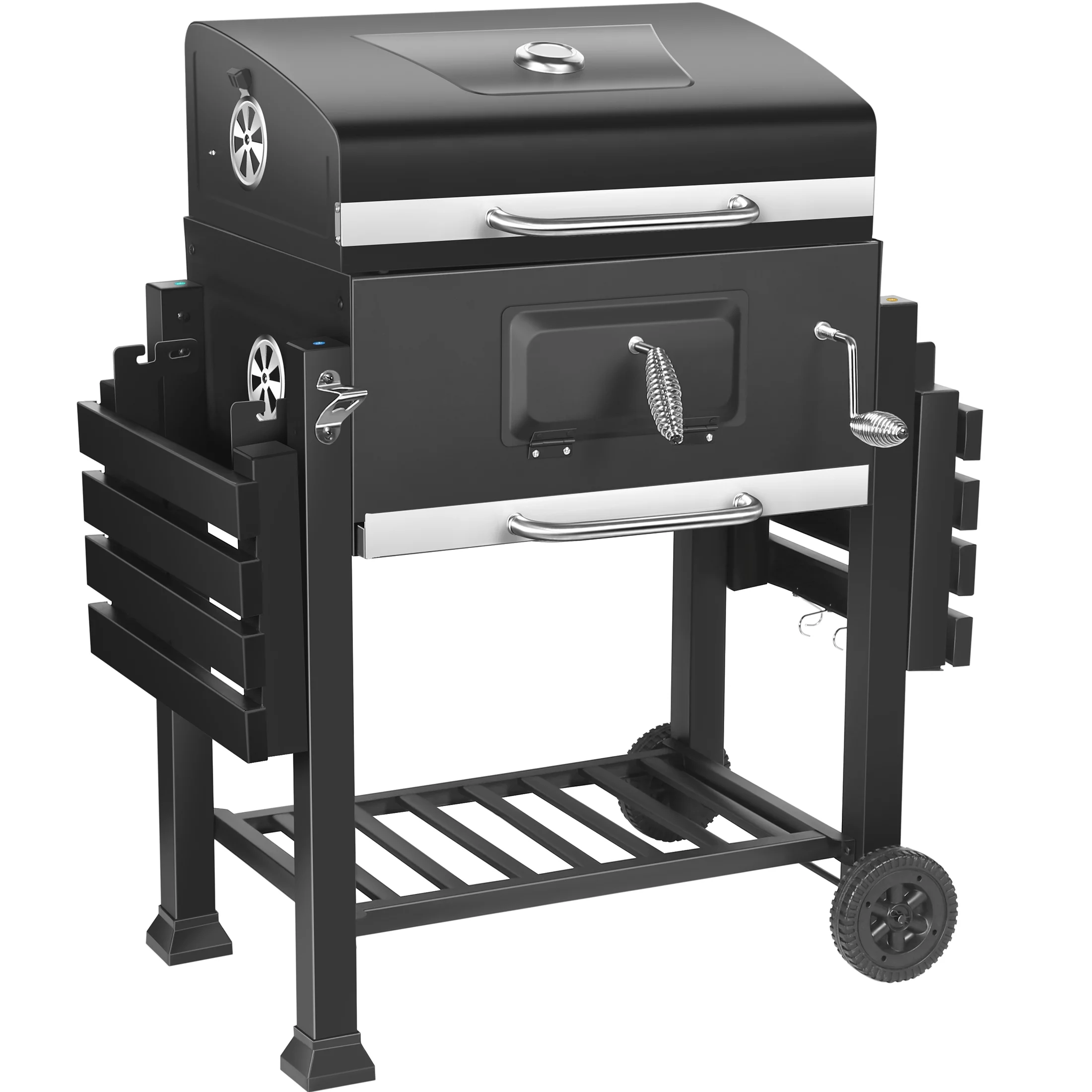 SUGIFT 24-inch Charcoal BBQ Grill with 2 Folding Side Shelves - John Pierce Auto Care
