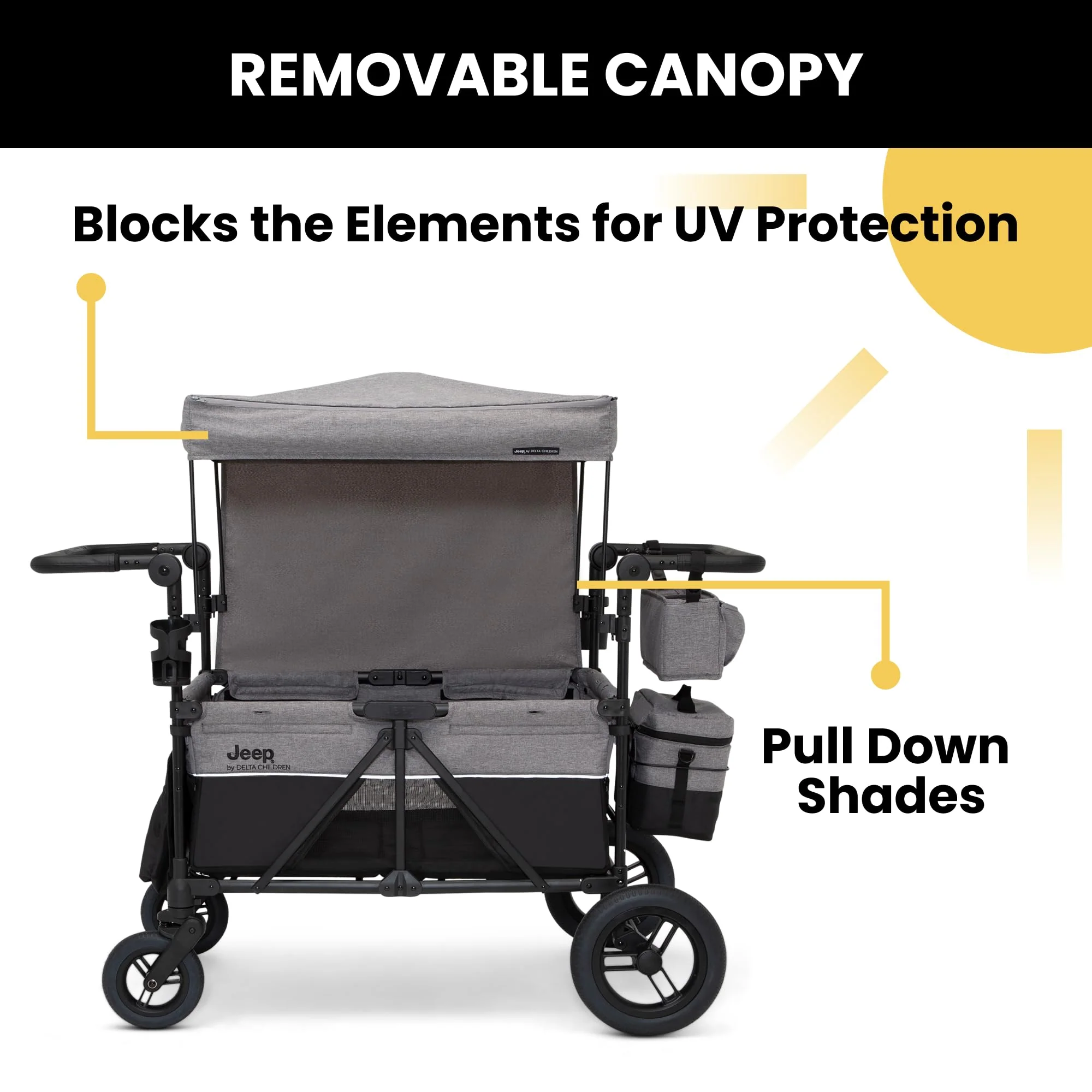 Jeep Wrangler Deluxe 4-Seater Stroller Wagon by Delta Children - John Pierce Auto Care