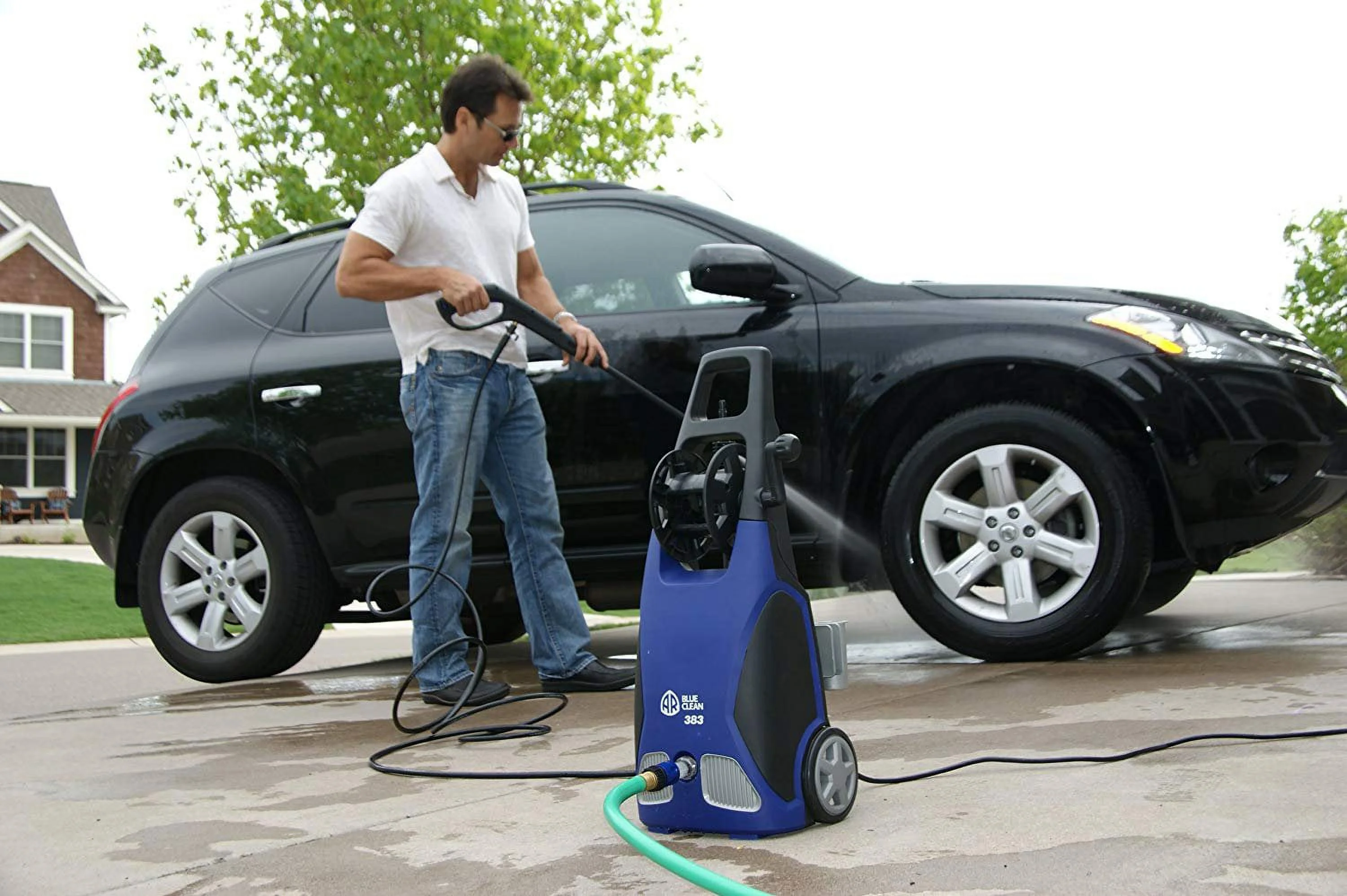 AR Blue Clean, AR383 1,900 PSI Electric Pressure Washer, Nozzles, Spray Gun, Wand, Detergent Bottle & Hose - John Pierce Auto Care