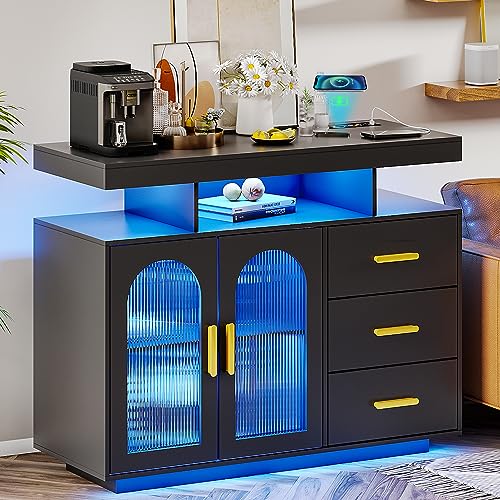 JDPAG 40-Inch Sideboard Buffet Cabinet with Wireless Charging Station - John Pierce Auto Care