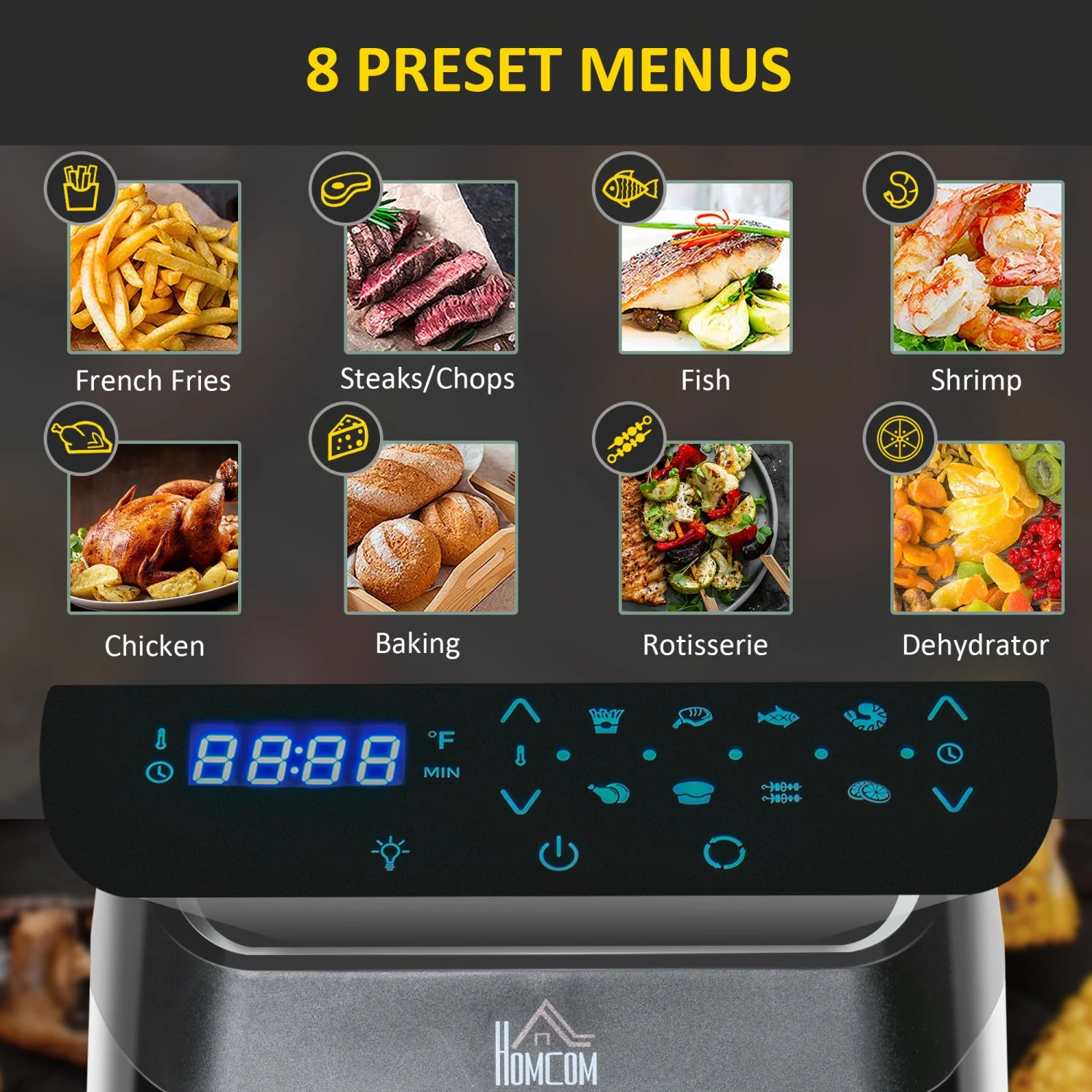 GVJMTKP 12 QT Air Fry Oven 8 In 1 Countertop Oven Combo with Air Fry Roast Broil Bake and Dehydrate 1700W with Accessories and LED Display Black - John Pierce Auto Care