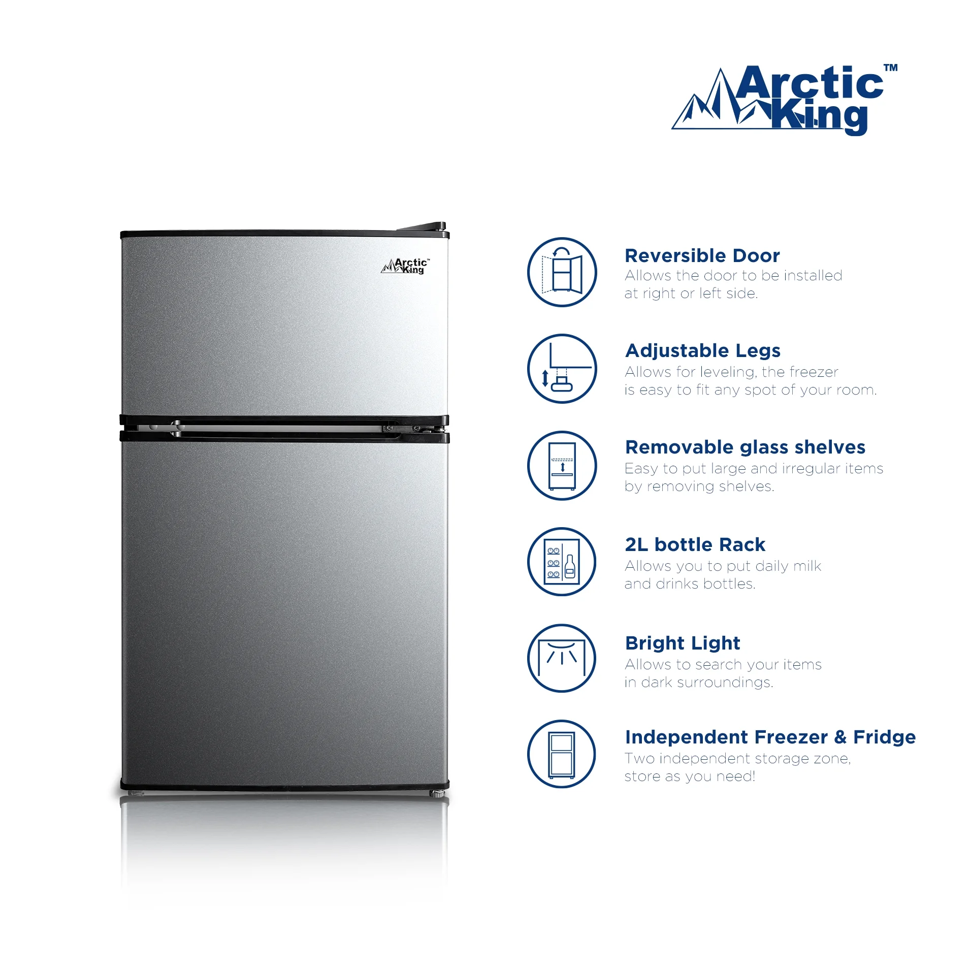 Arctic King 3.2 Cu. Ft. Mini Fridge, Stainless - John Pierce Auto Care