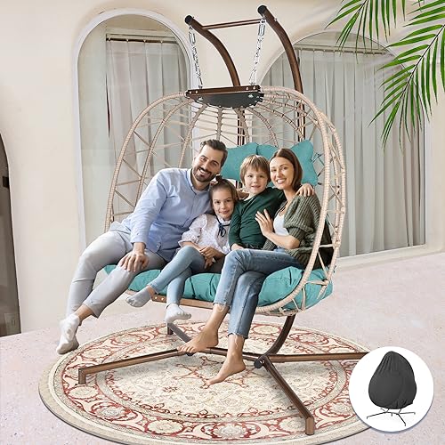 NICESOUL Wicker Rattan Hanging Swing Egg Chair with Stand - John Pierce Auto Care