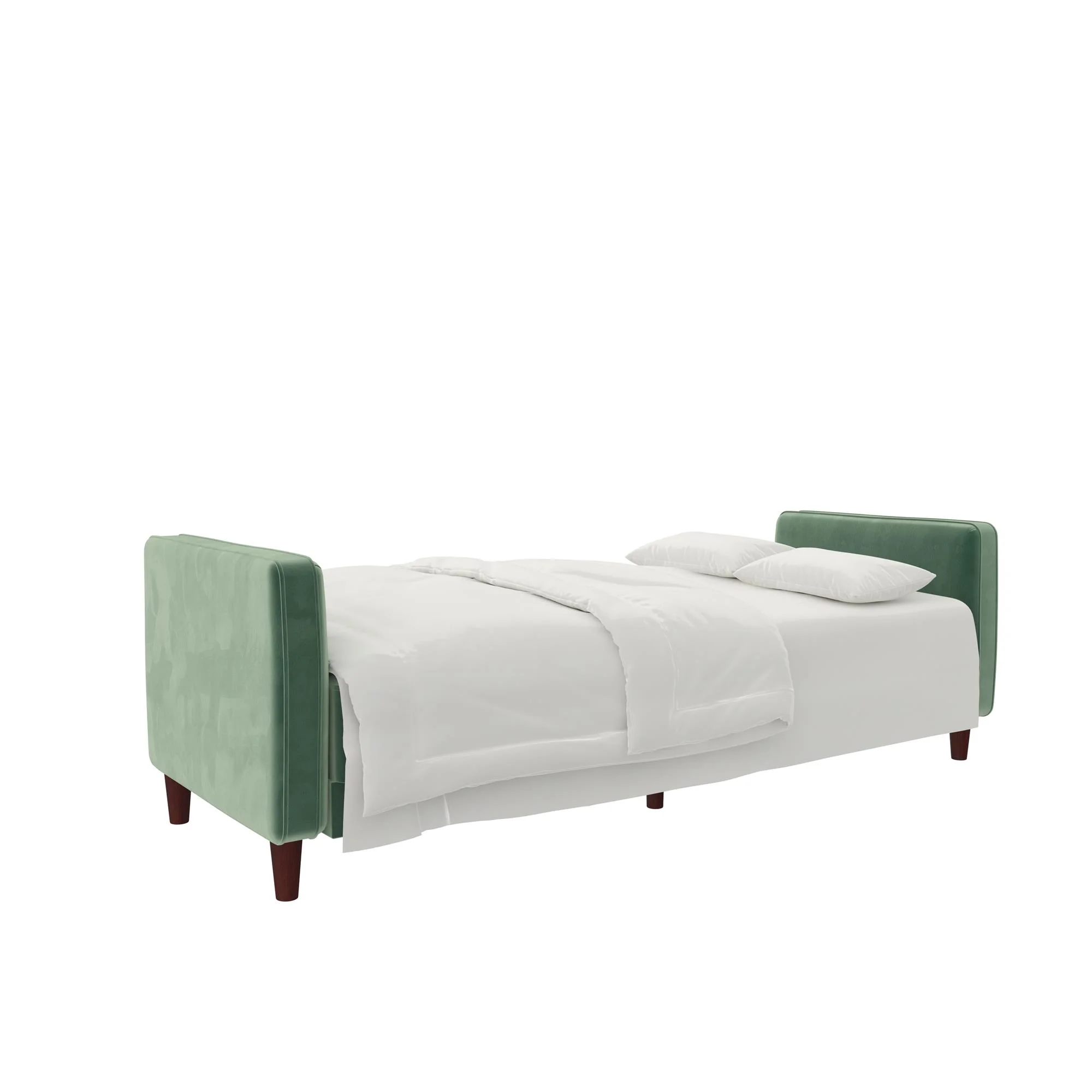 DHP Pin Tufted Transitional Futon, Light Green Velvet - John Pierce Auto Care
