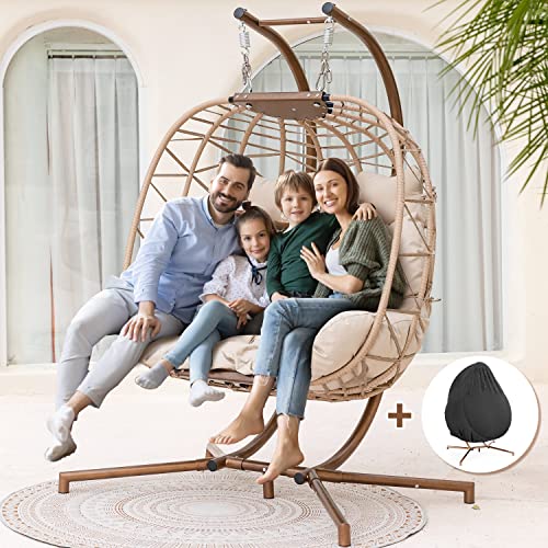 NICESOUL Wicker Rattan Hanging Swing Egg Chair with Stand - John Pierce Auto Care