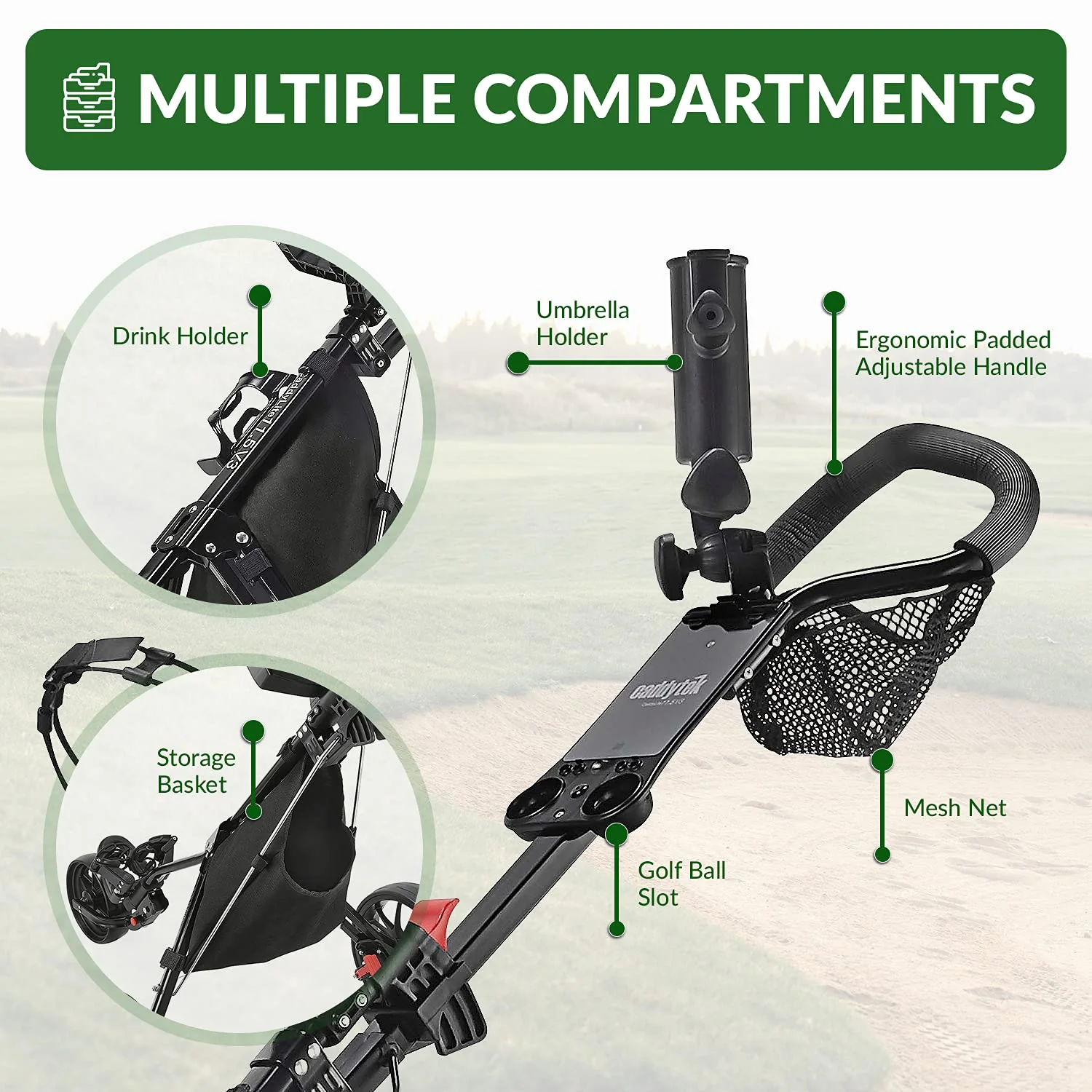 CaddyTek CaddyLite 11.5 V3 Golf Push Cart - John Pierce Auto Care