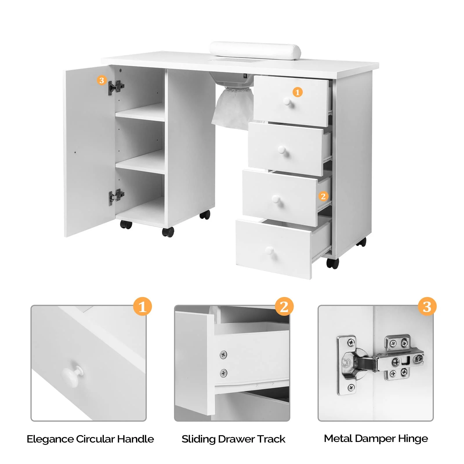 OmySalon Manicure Table with Downdraft Vent - John Pierce Auto Care