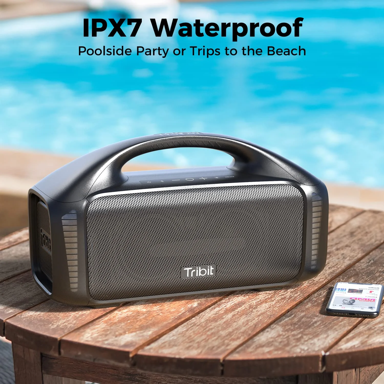 Tribit StormBox Blast Portable Speaker,90W Stereo Sound Loud Speaker with XBass,IPX7 Waterproof Bluetooth Speaker LED Light, PowerBank, Bluetooth 5.3, Custom EQ, 30H Playtime Party - John Pierce Auto Care