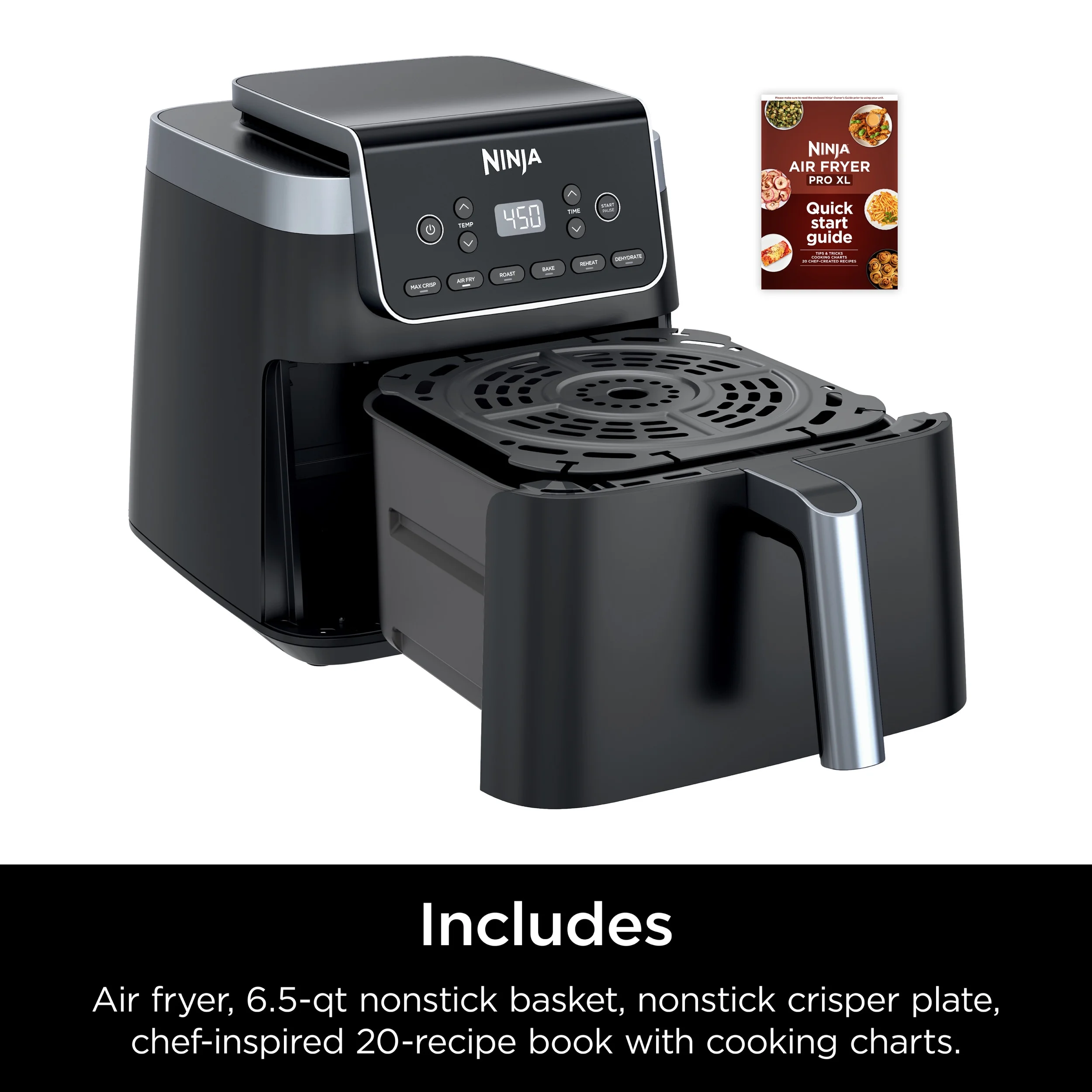 Ninja Air Fryer Pro XL 6-in-1 with 6.5 QT Capacity, Max Crisp, Air Fry, Air Roast, Bake, Reheat, Dehydrate, Max Crisp Technology, AF181 - John Pierce Auto Care