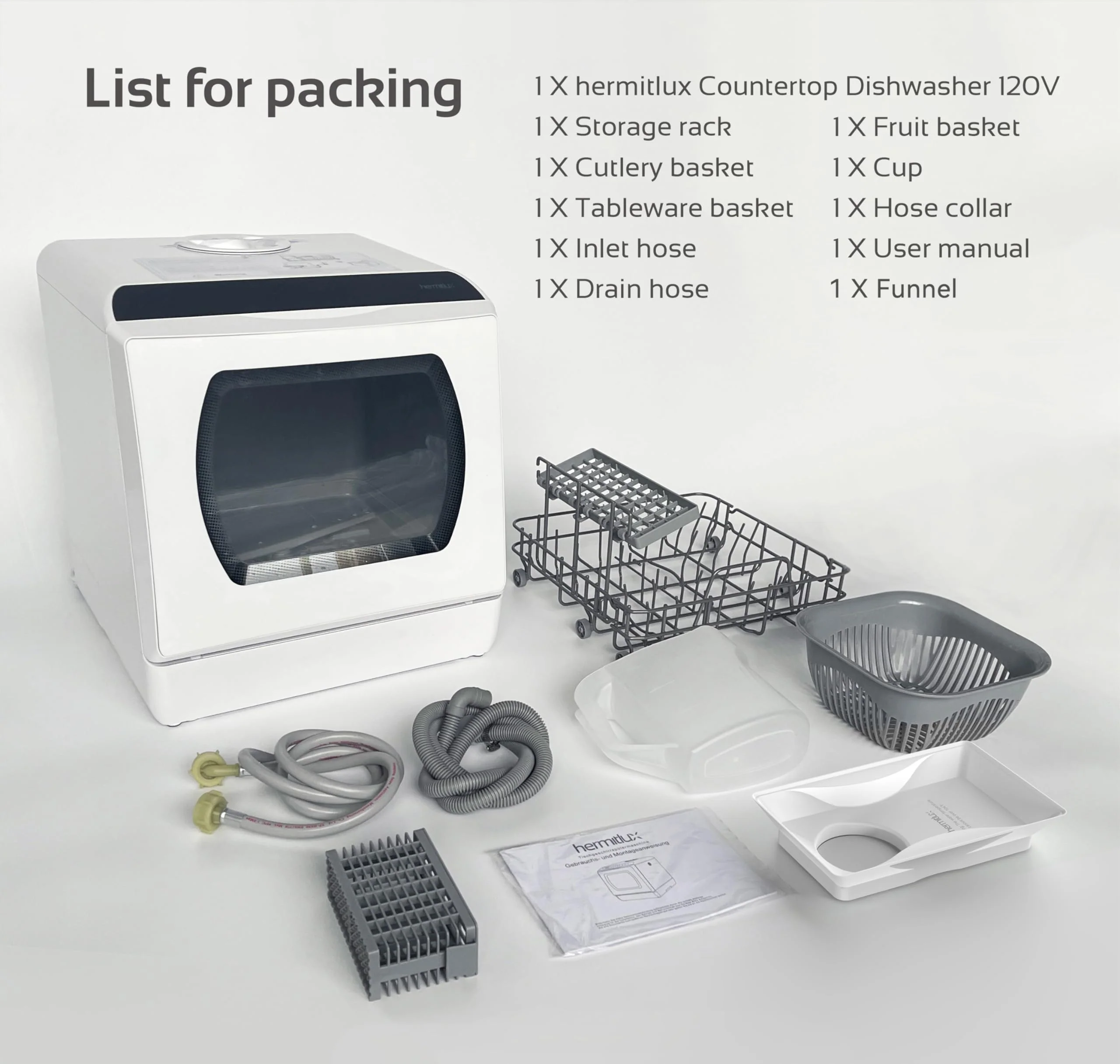 Hermitlux Countertop Dishwasher, 5L Tank - John Pierce Auto Care